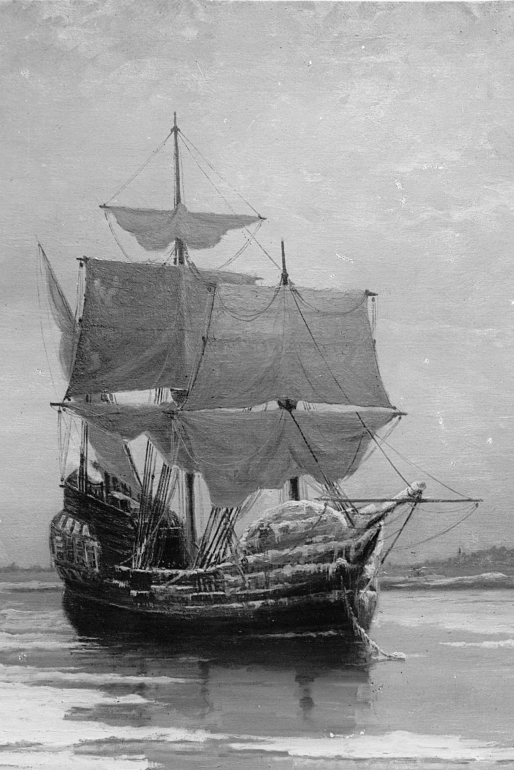 Step To Draw Pilgrim Ship