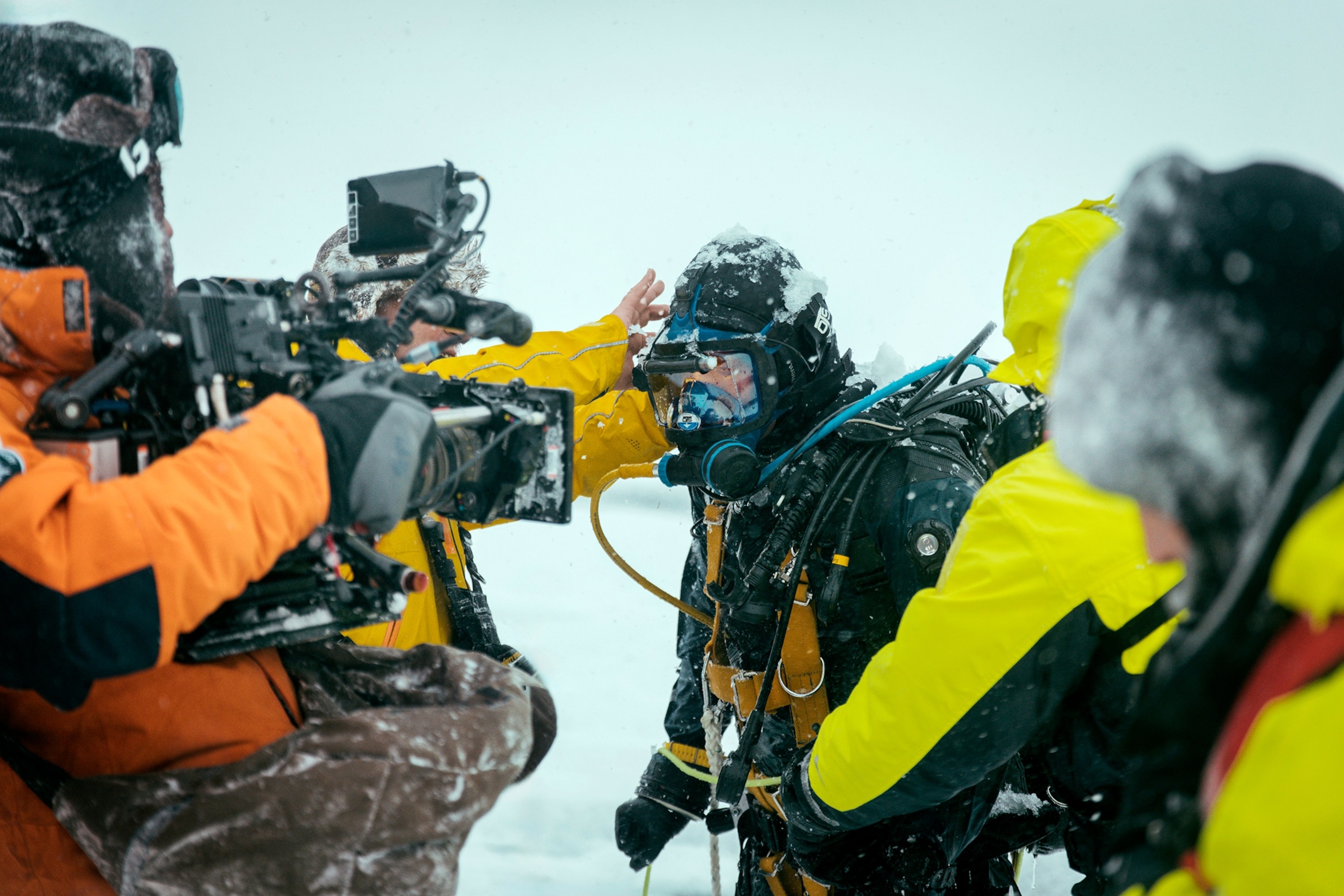 Will Smith and crew in the North Pole during production of Pole to Pole with Will Smith.
