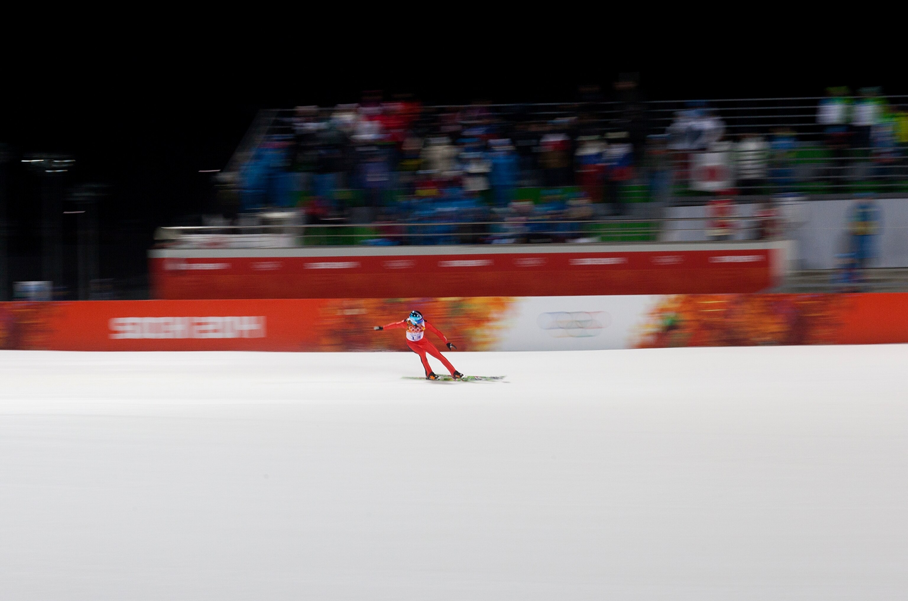 A photo of a boy at the Olympics.