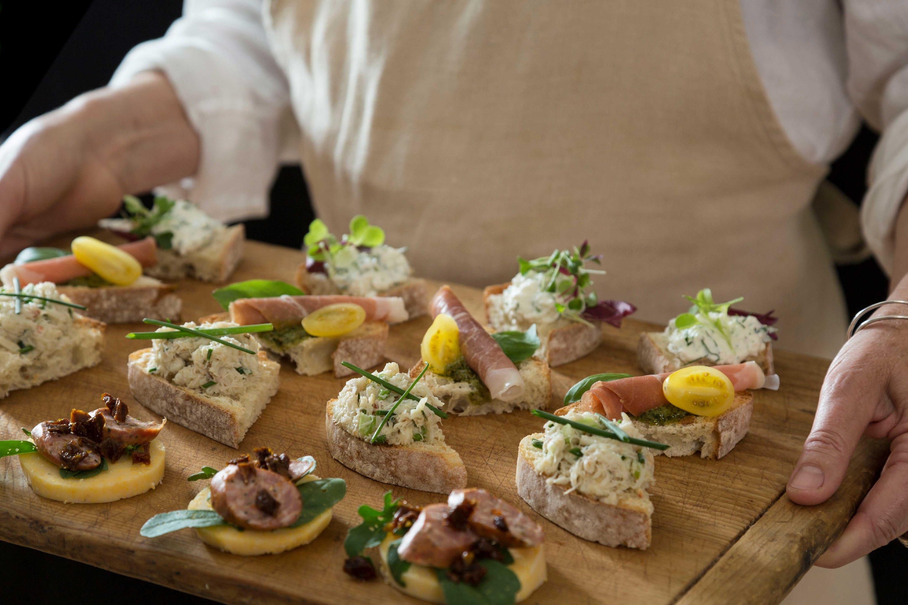 A selection of Venetian cicchetti, small tapas-style plates.