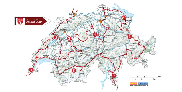 Swiss Grand Tour Map Road Trip Through Switzerland's E-Grand Tour