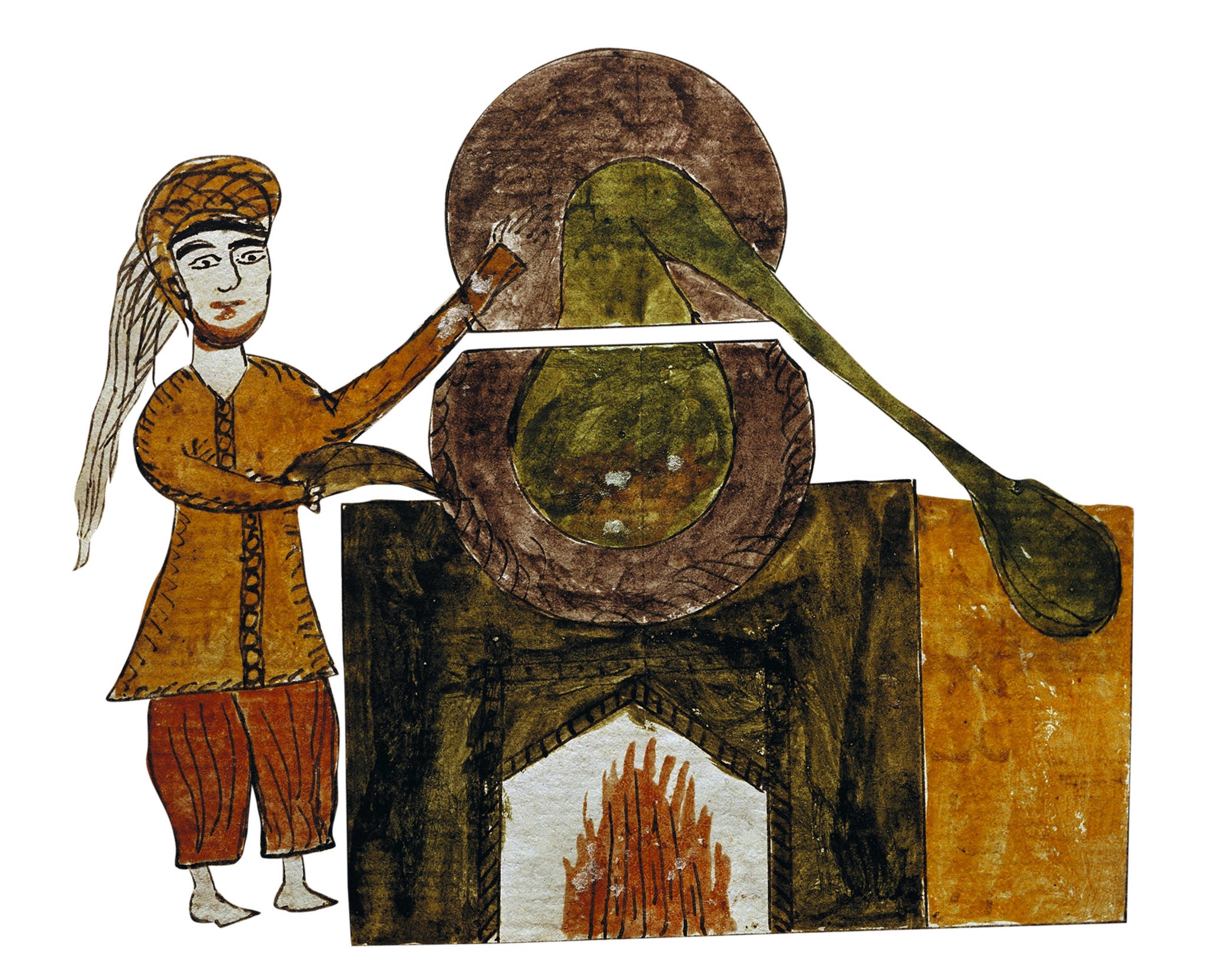 Miniature from a Muslim alchemy treatise on the philosopher’s stone.