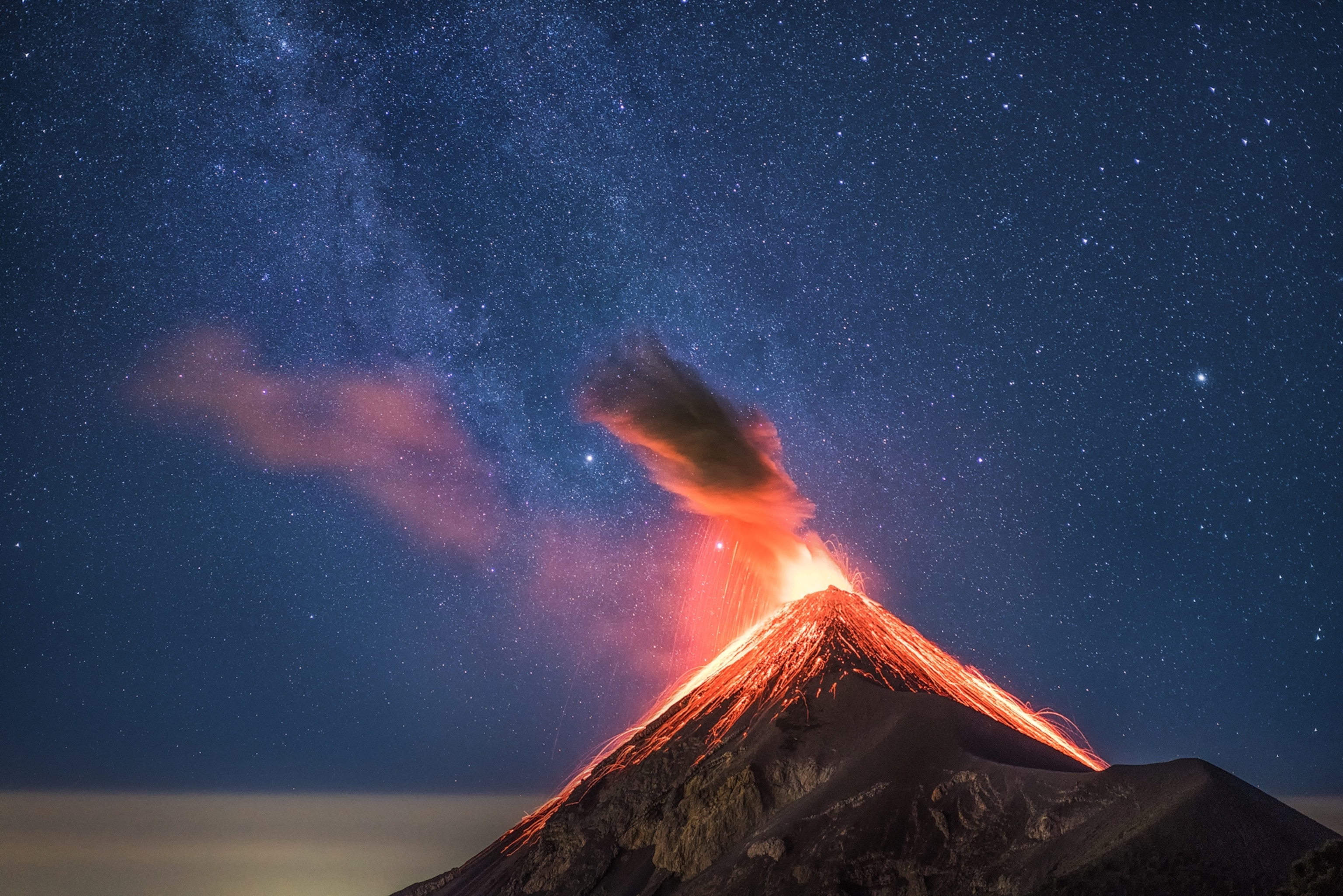 a erupting volcano in Guatemala