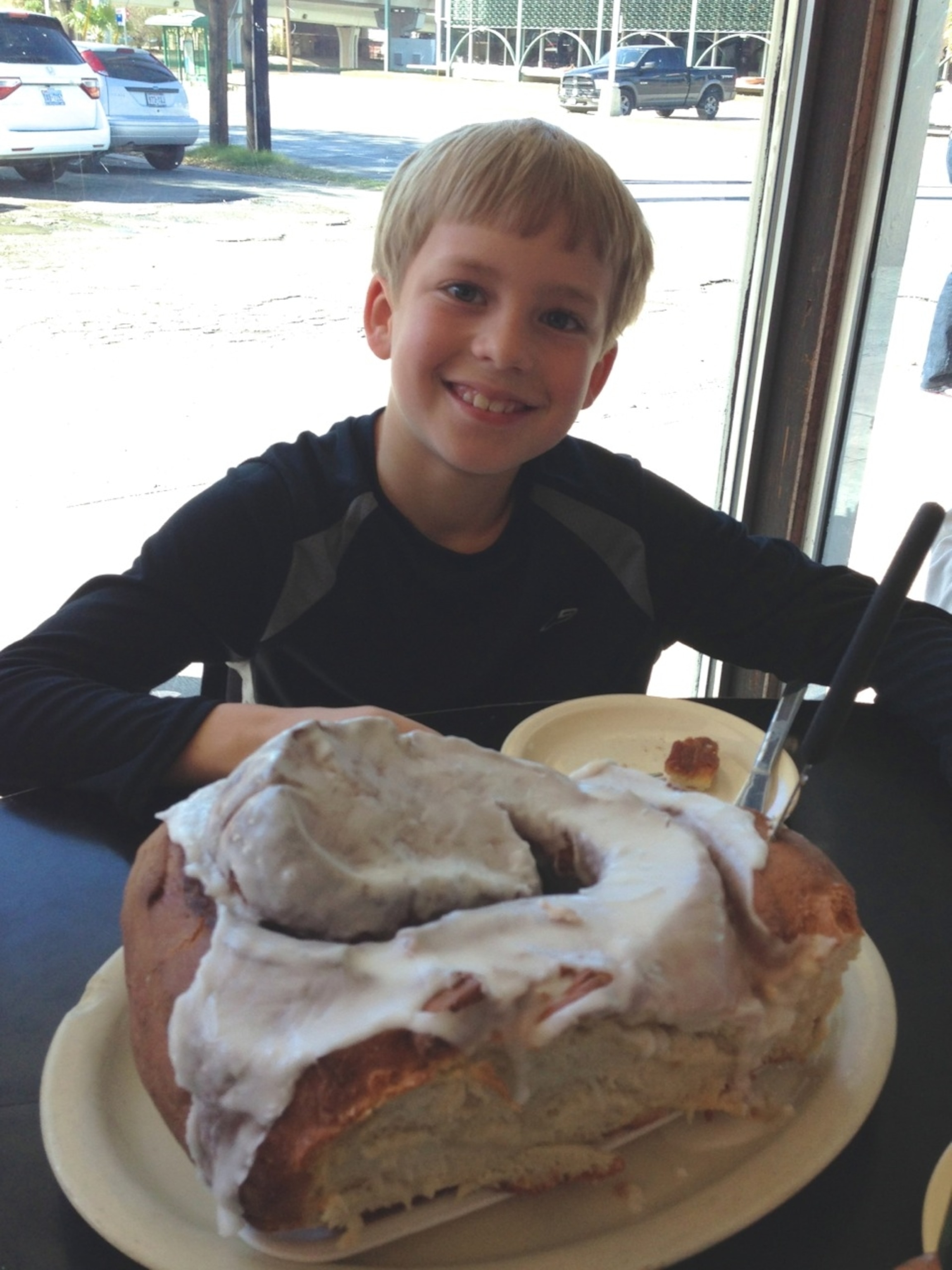 The famous 3-lb Texas-size Cinnamon Rolls at Lulu's Cafe in San Antonio, Texas (Photo by  Andrew Evans, National Geographic Traveler)