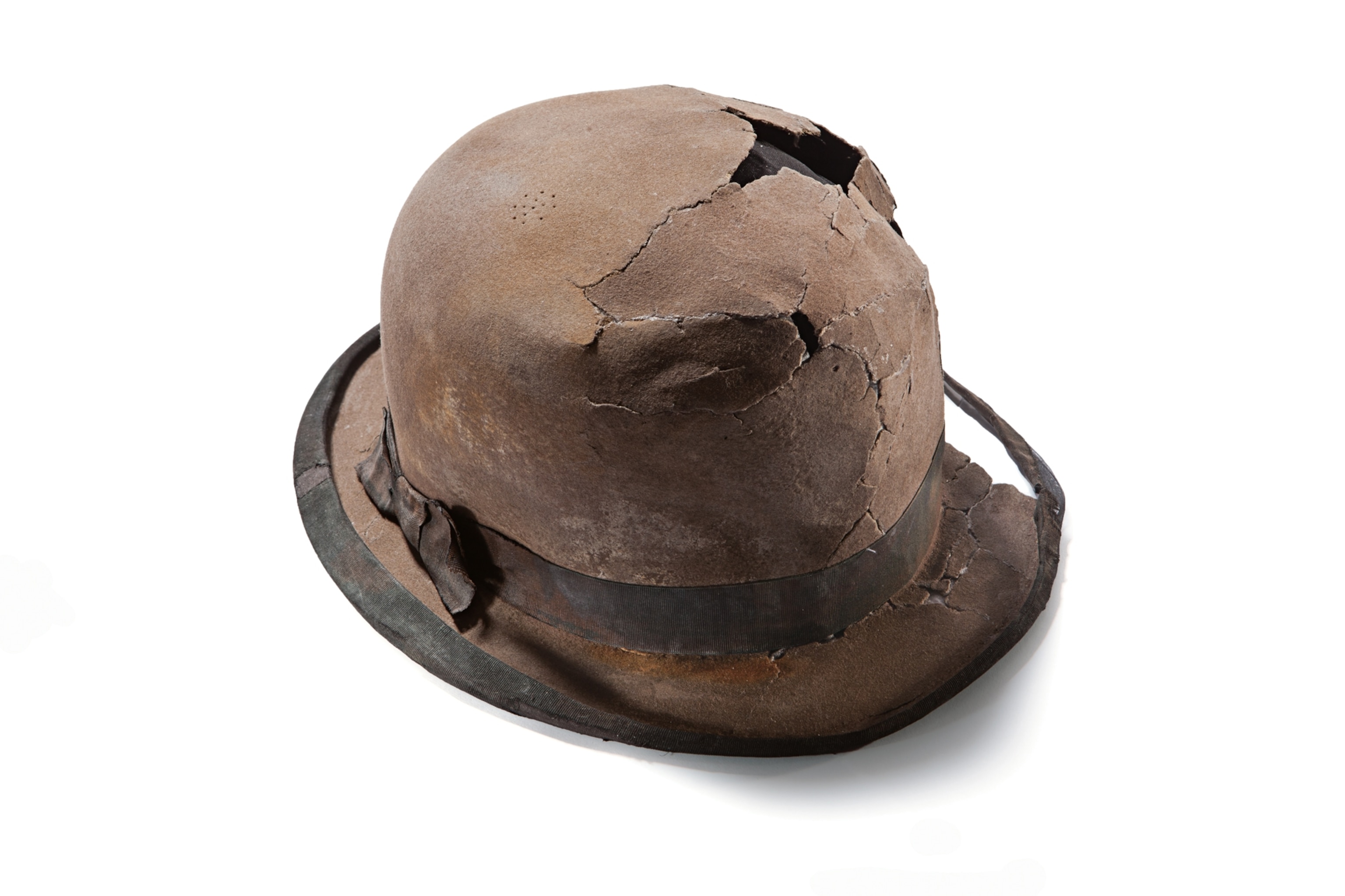 a felted bowler hat retrieved from the Titanic's wreckage