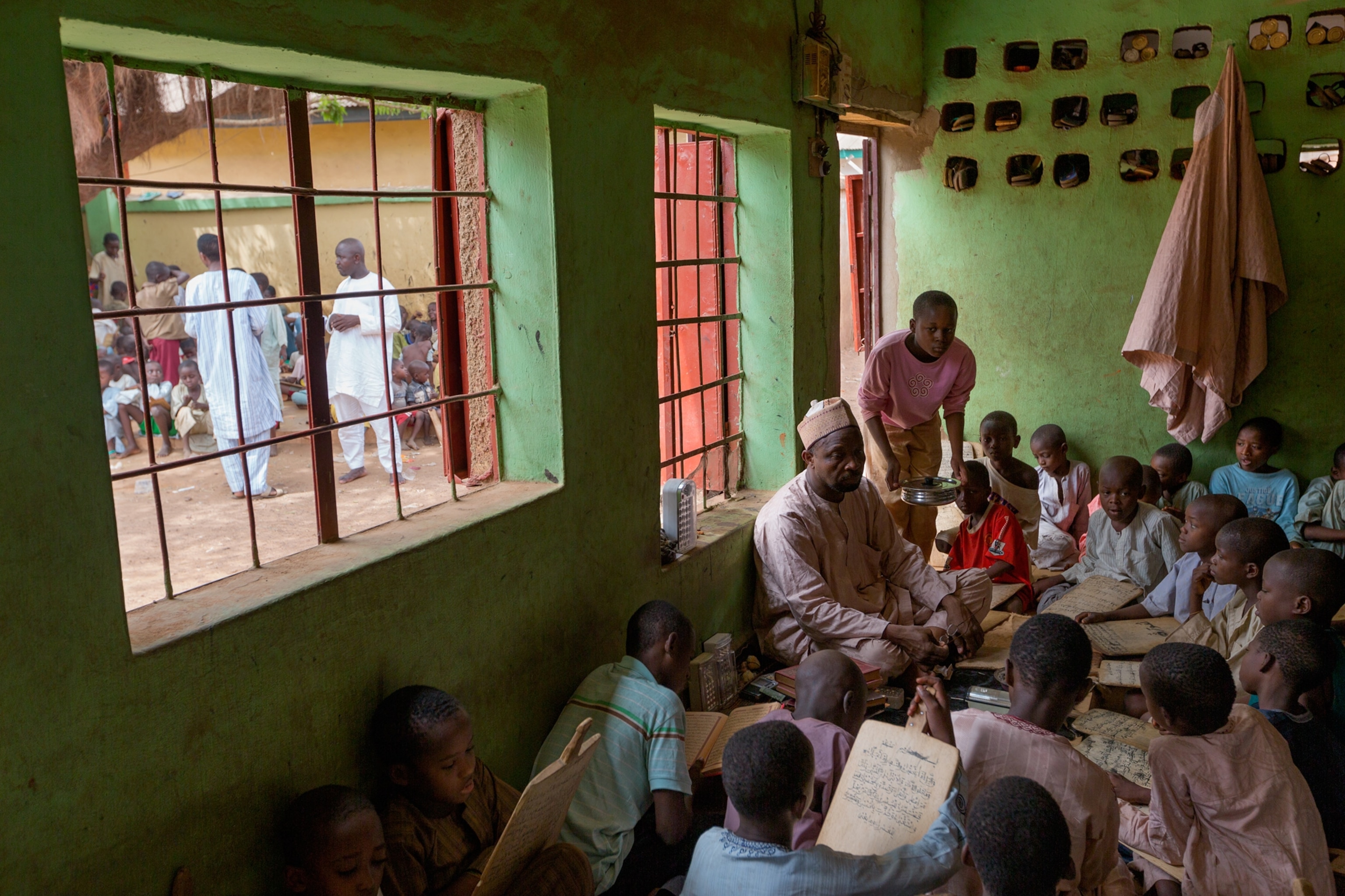 mothers of kidnapped school girls react during a meeting.