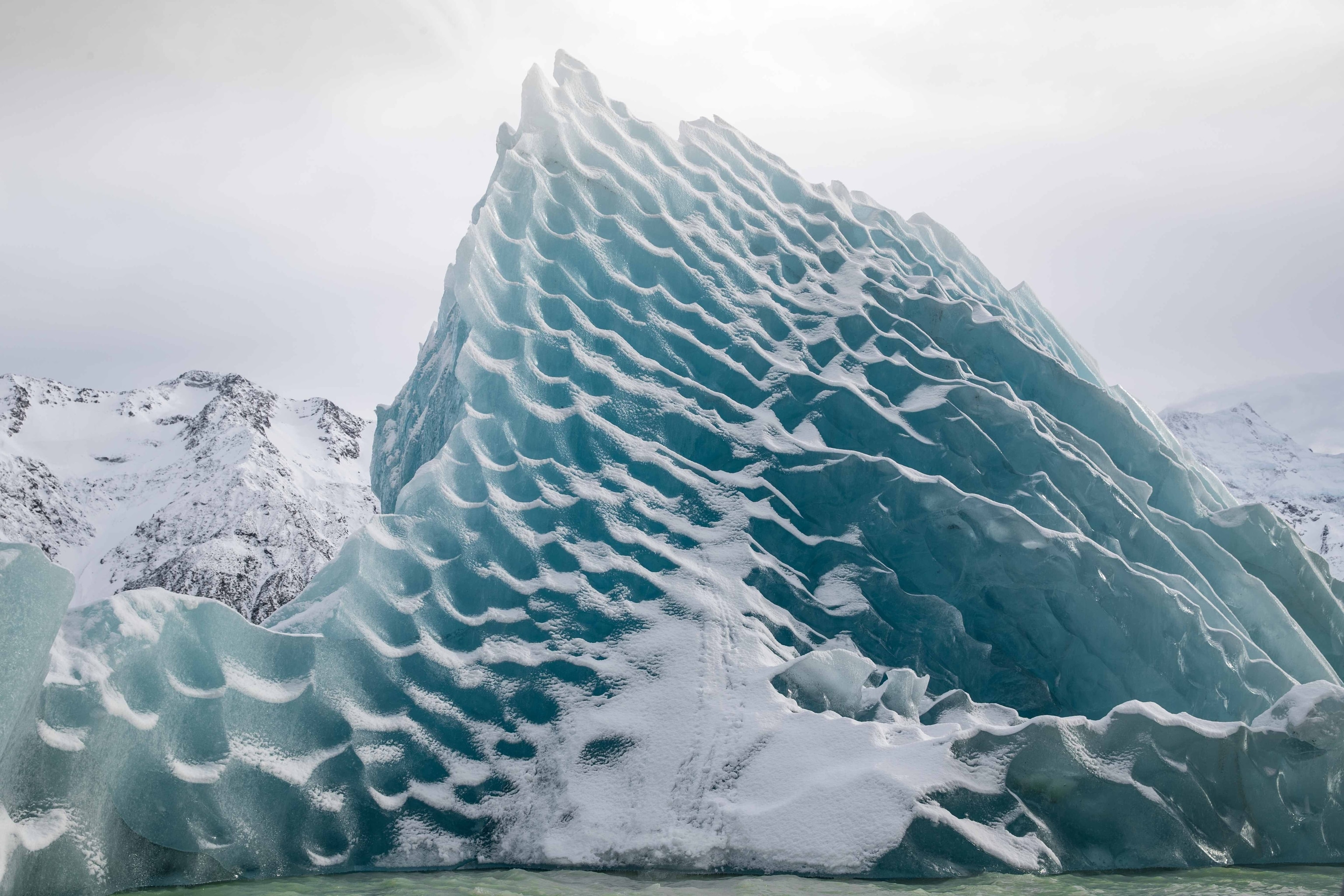 Tasman glacier in New Zealand.