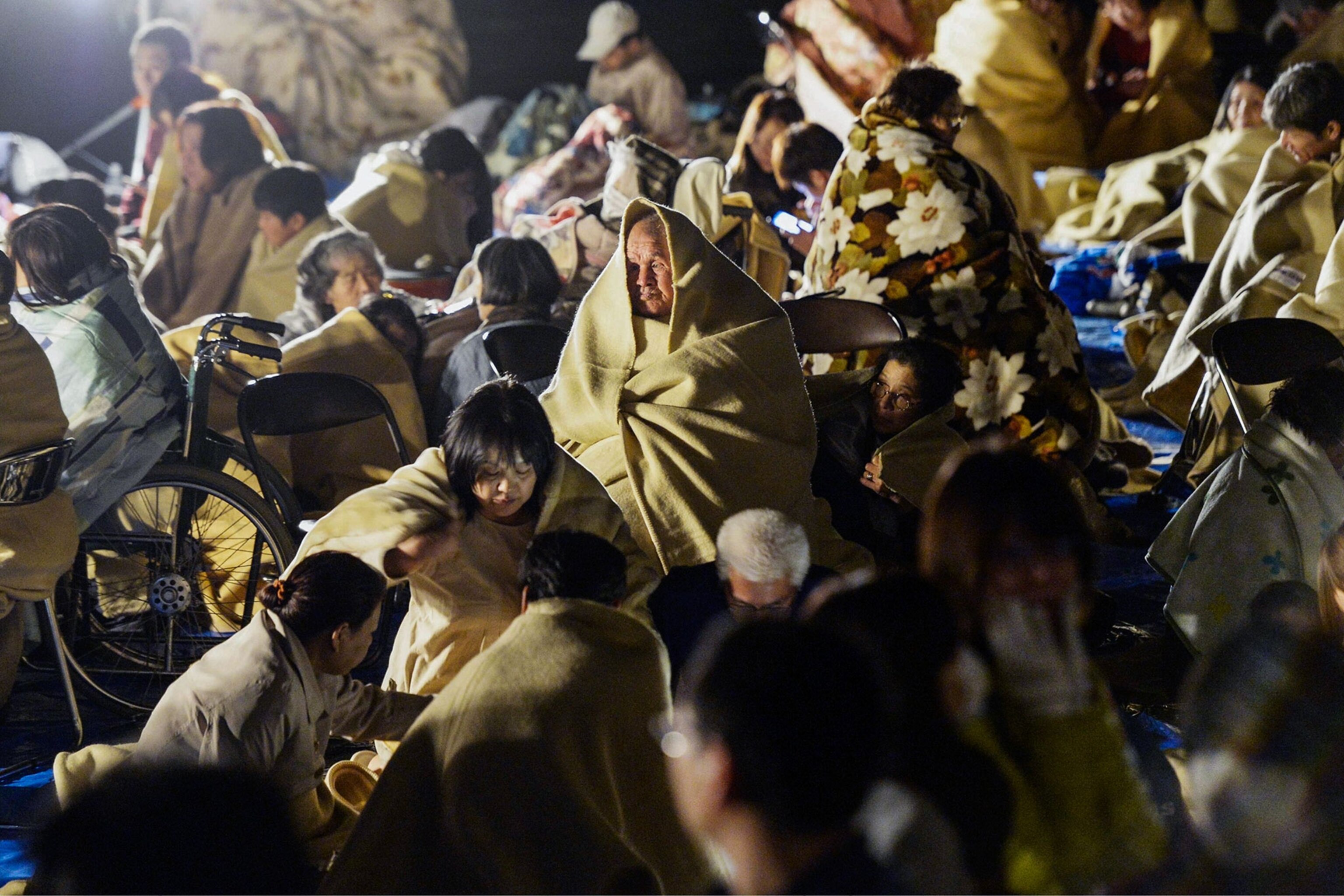people after an earthquake in Japan
