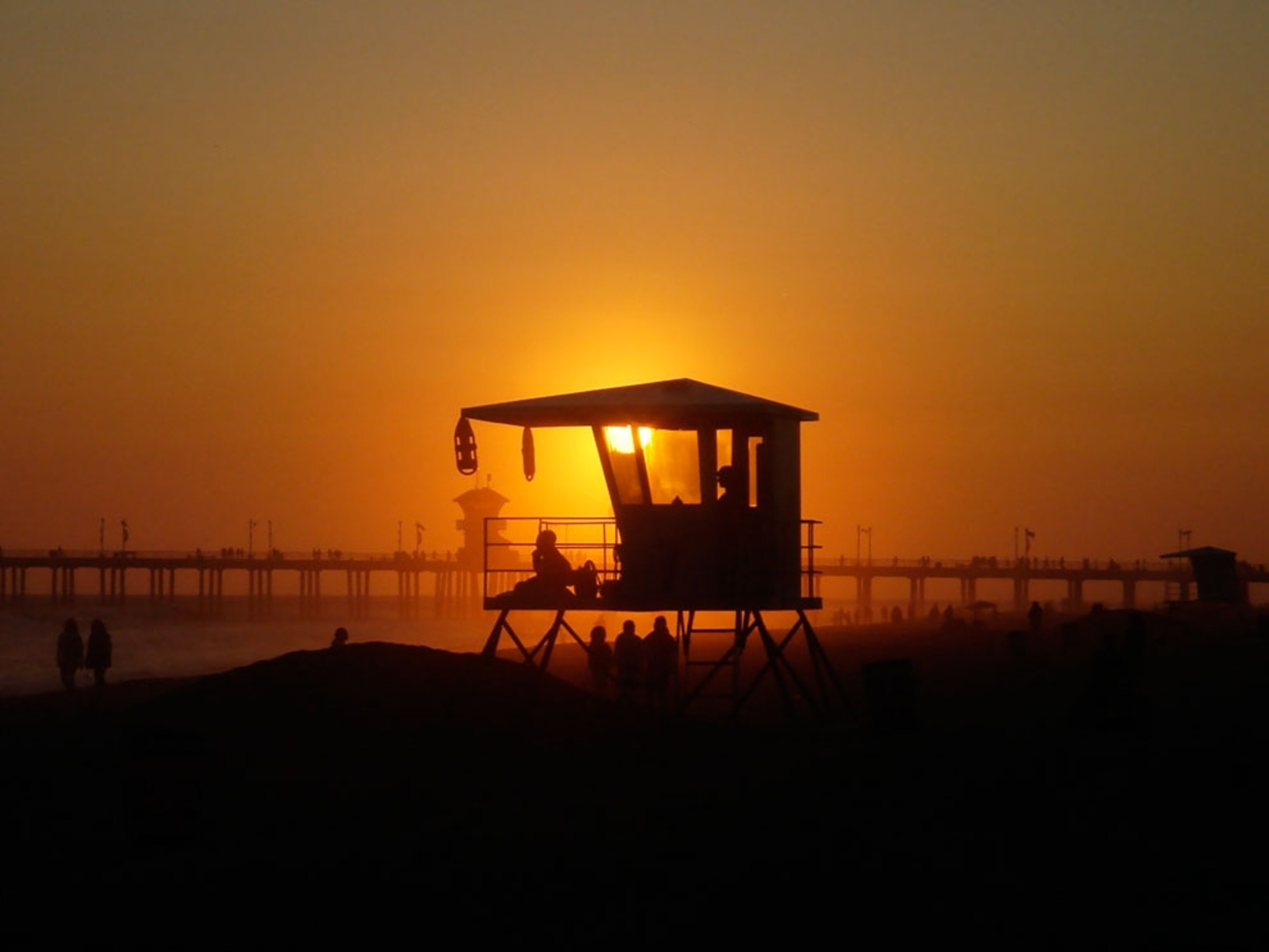 Huntington beach at sunset