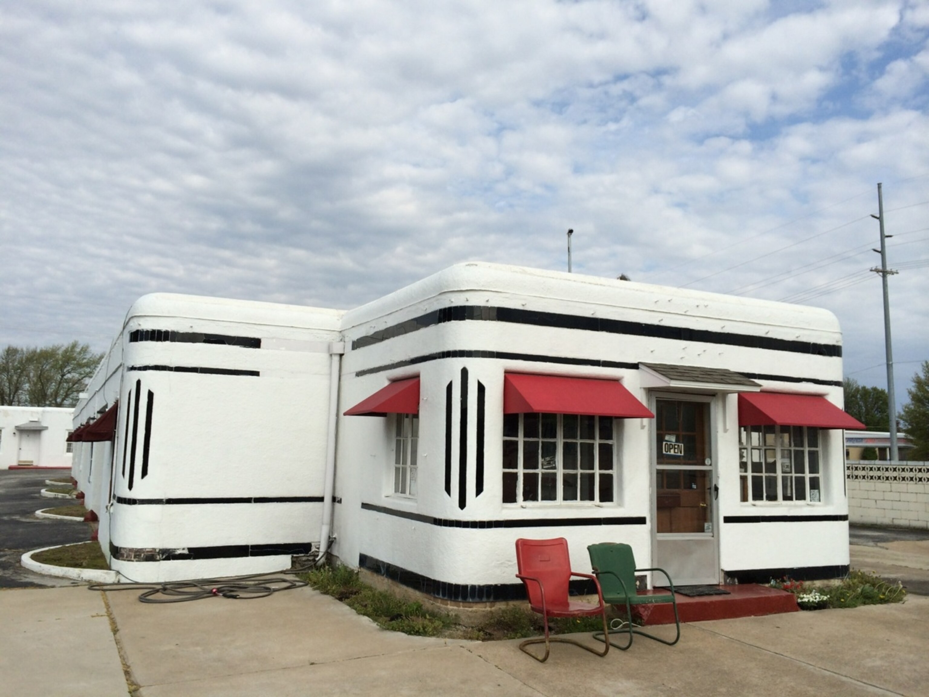 Exhibiting classic art deco of the late 1930's, the Boots Court Motel has been refurbished with detailed authenticity. (Photo by Andrew Evans, National Geographic Travel)