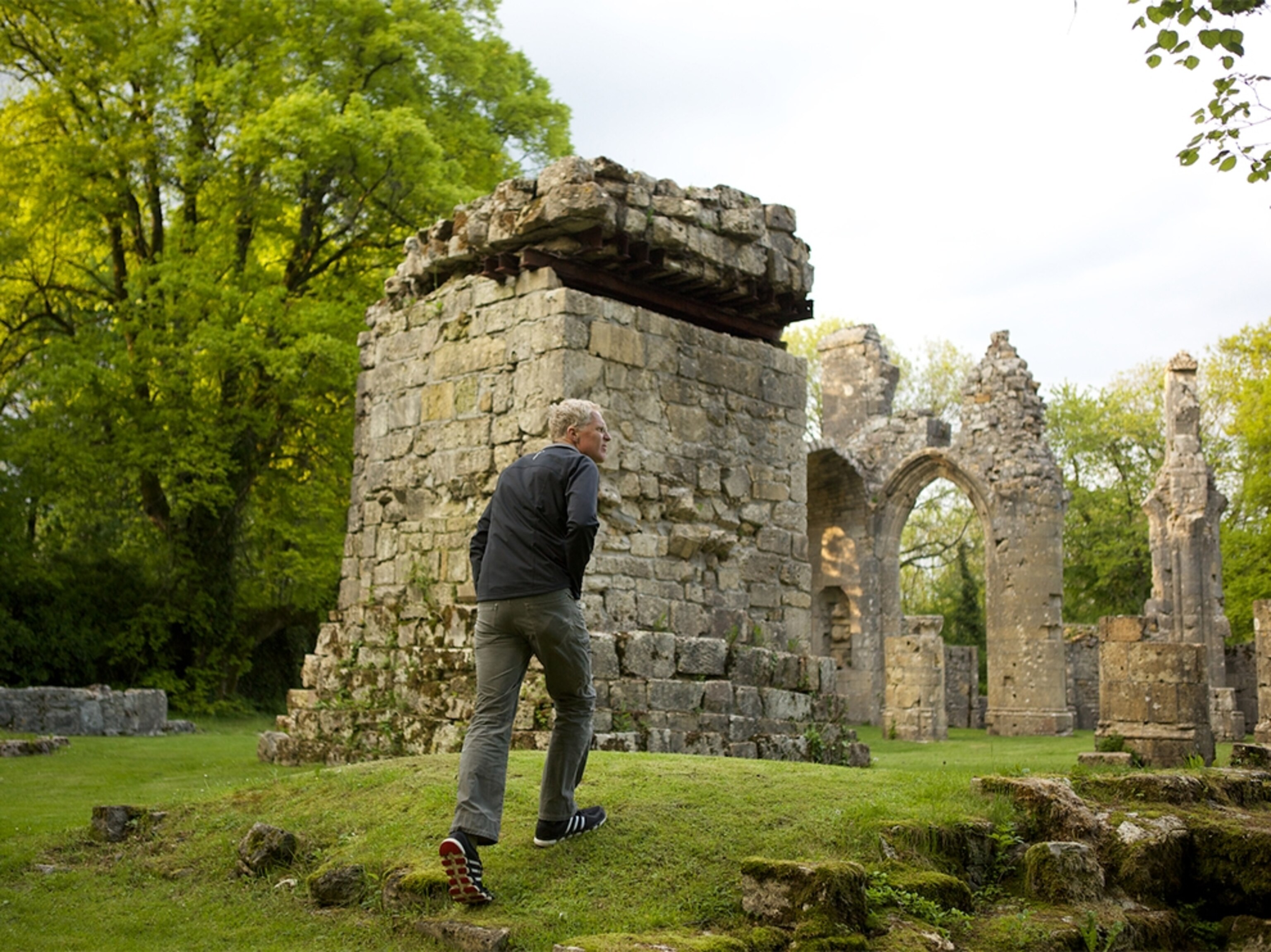 U.S. Army Col. Christopher Miller surveying the ruins of Montfaucon-d'Argonne in France