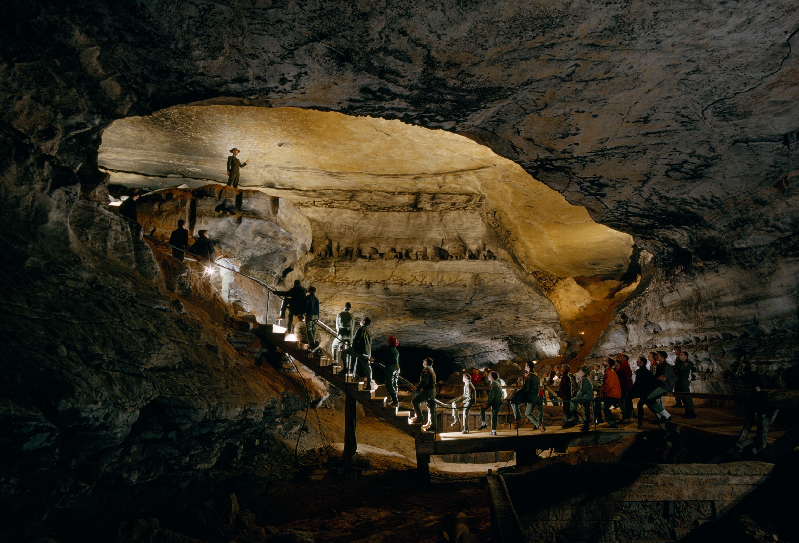 people in a cave