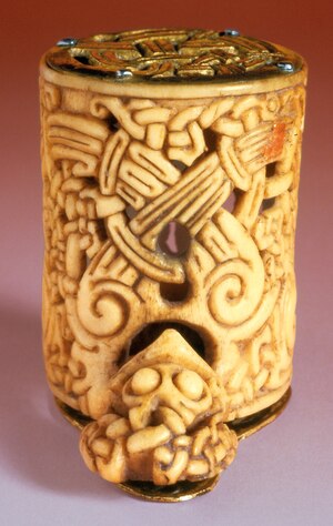 Carved from deer antler in the 10th century, the San Isidoro container is the only artifact of Viking origin discovered in Spain. It's housed in the Royal Collegiate Church of San Isidoro, Le&oacute;n.