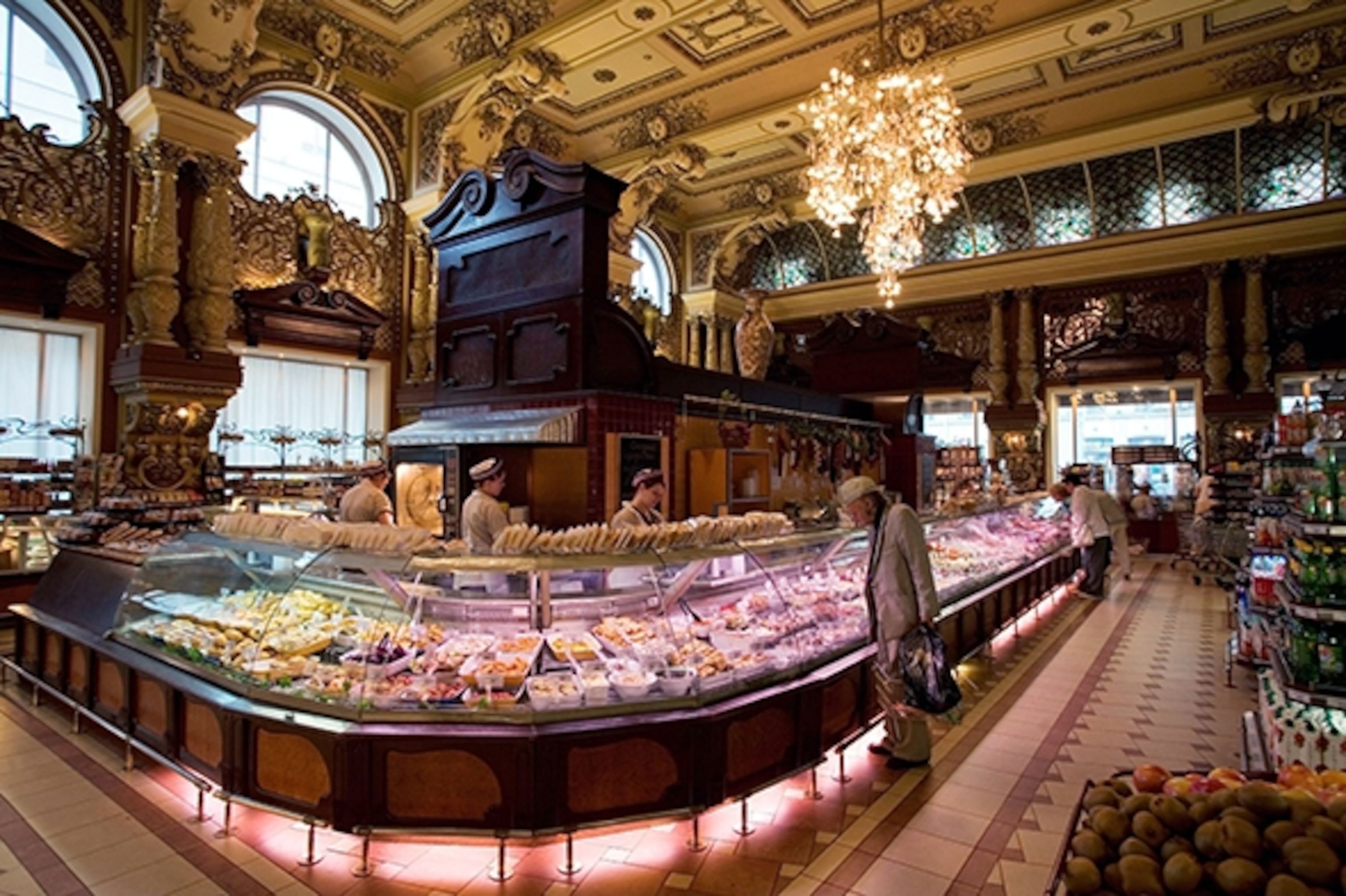 A temple to gourmet foods since 1901 (and renovated in 2004), the neo- Eliseevsky emporium specialized in caviar and other delicacies. (Photograph by Frank Heuer/laif/Redux)