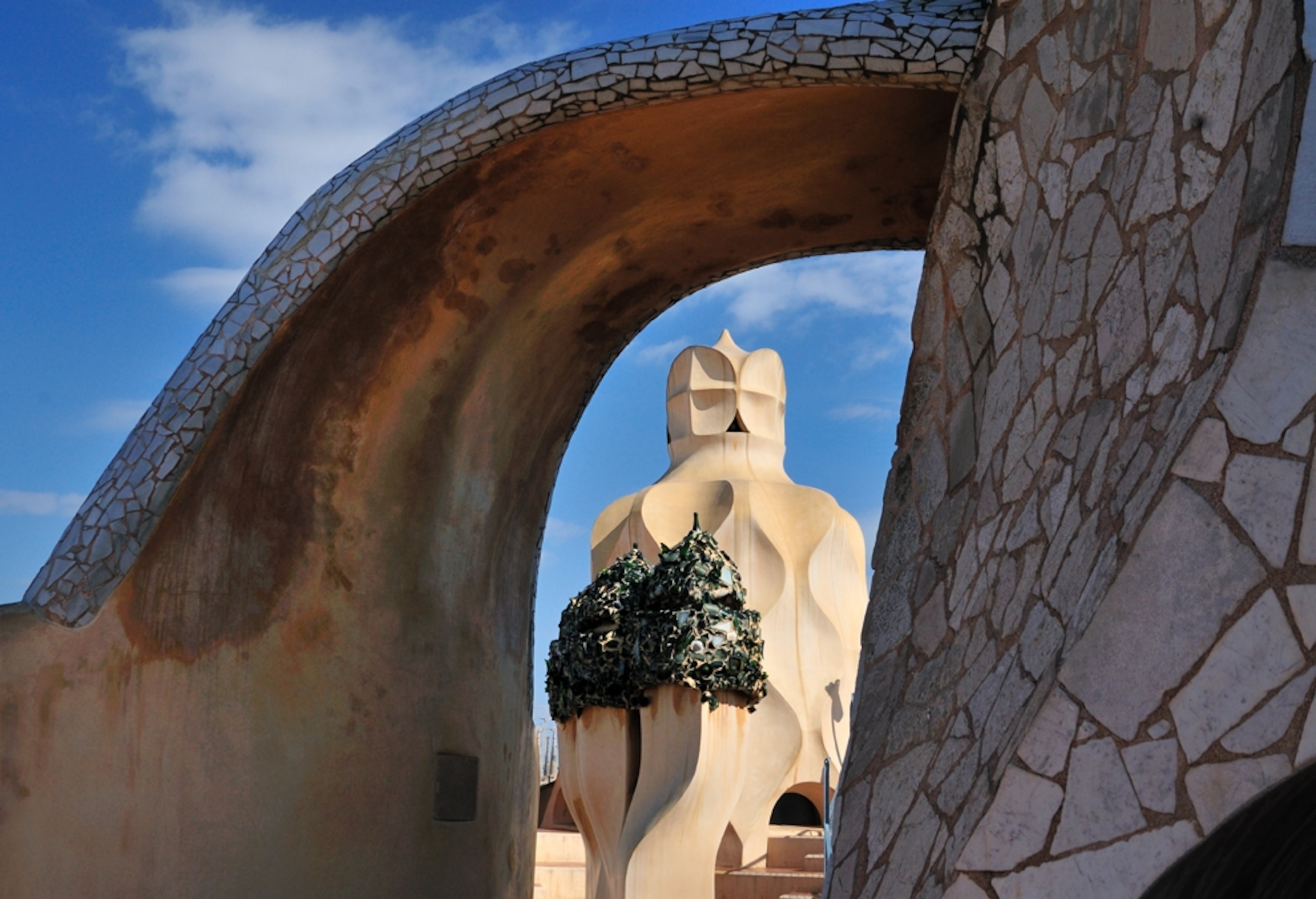 Rooftop Gaudi masterpiece, Spain