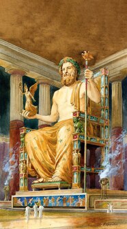 Statue Of Zeus At Olympia Ruins