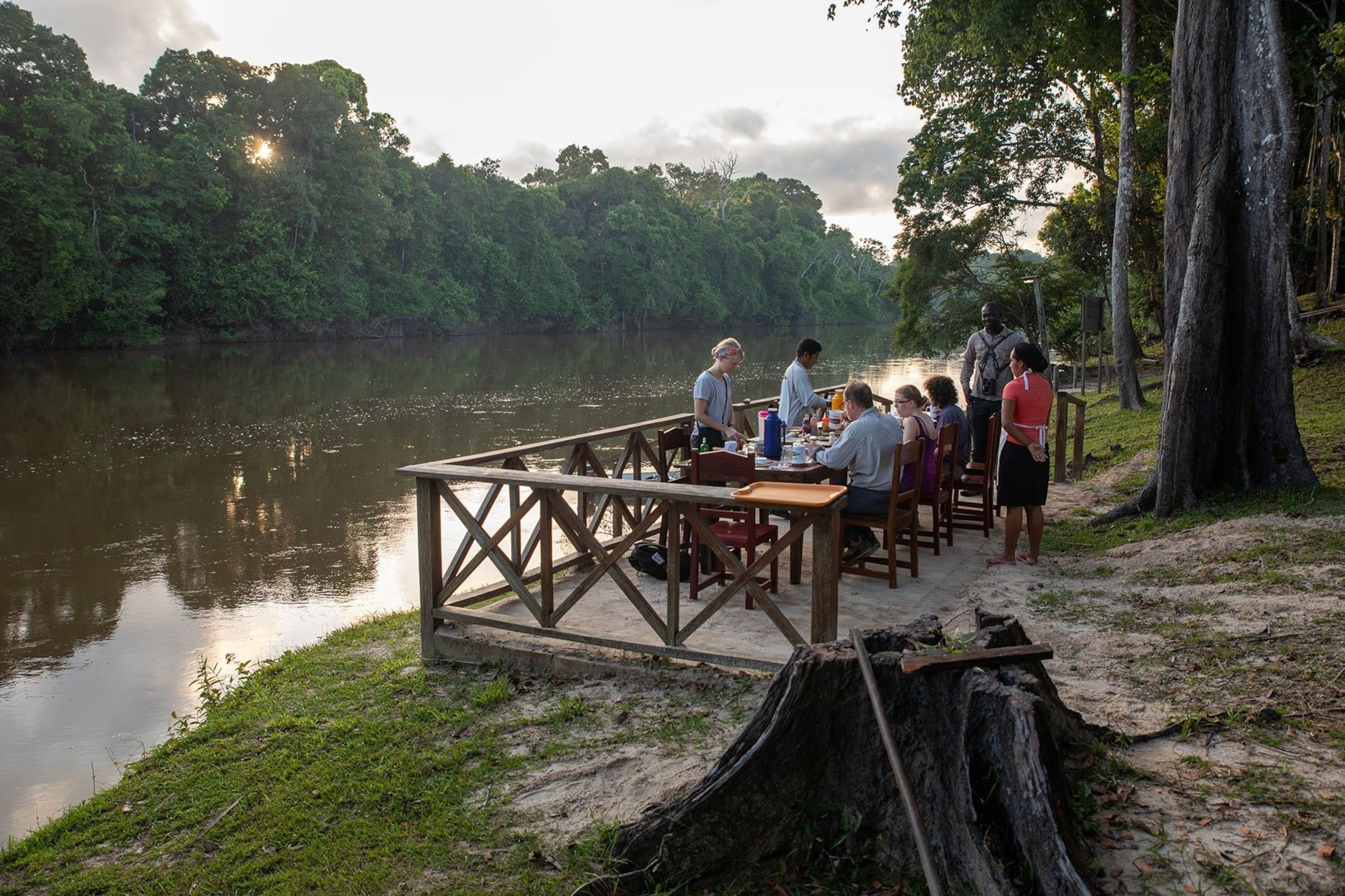Rewa Eco-Lodge sits in one of Guyana’s most remote villages, close to the western border with Brazil. From a dusty airstrip, guests are transfer to motorised canoes then continue down the Essequibo River to arrive at the lodge.