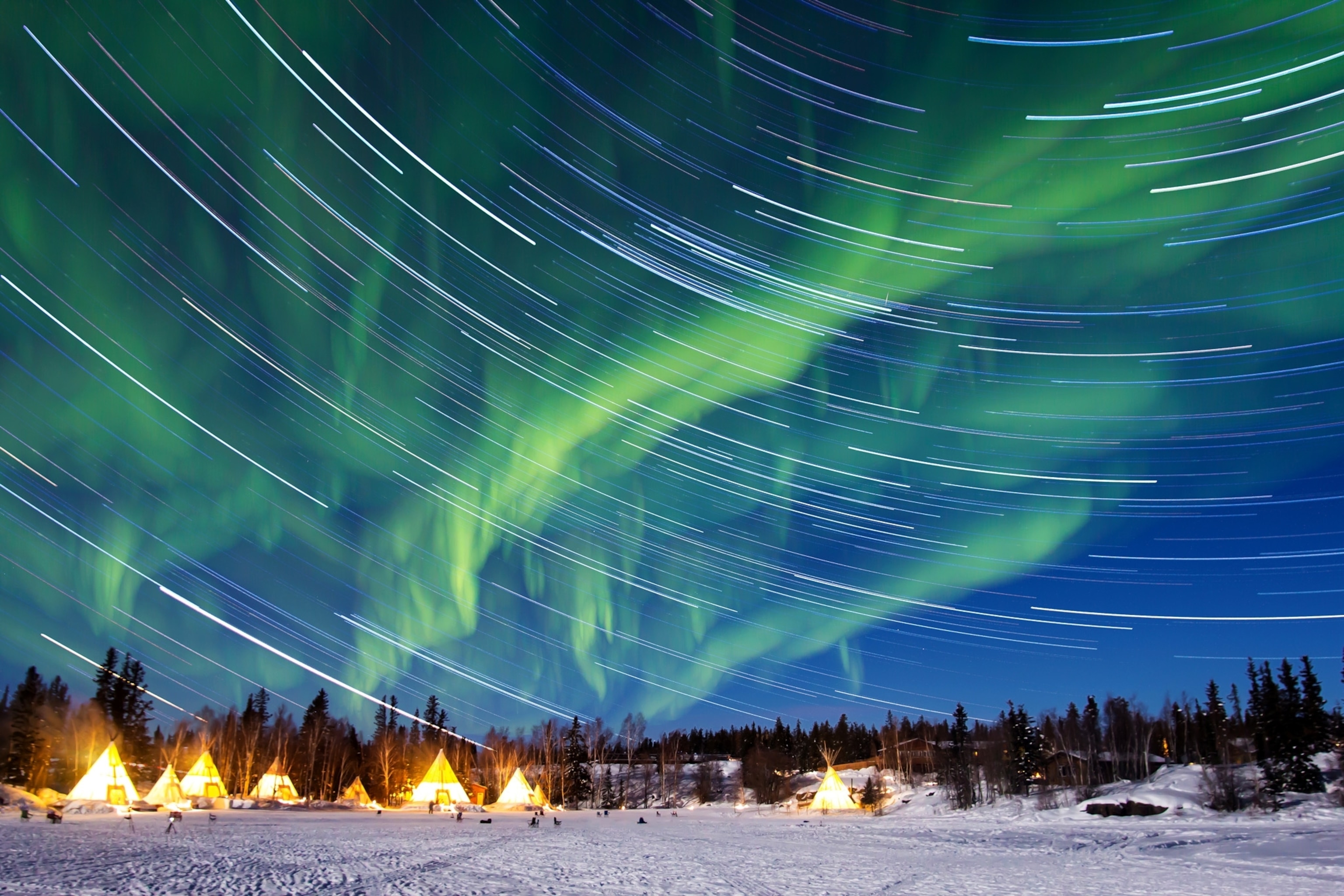 Aurora borealis in yellowknife canada
