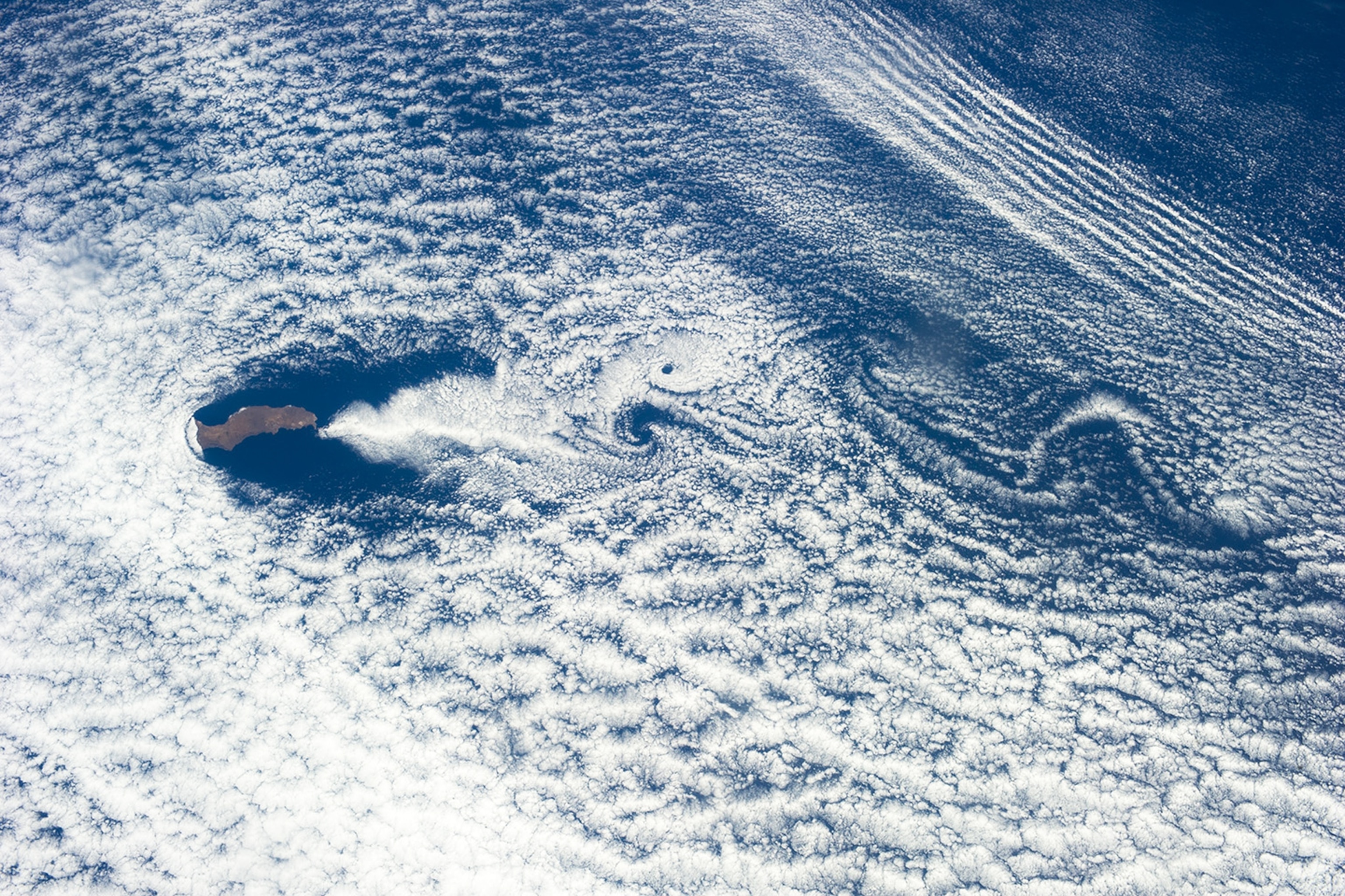 Week in Space 262 - Picture of swirling clouds above Guadalupe Island