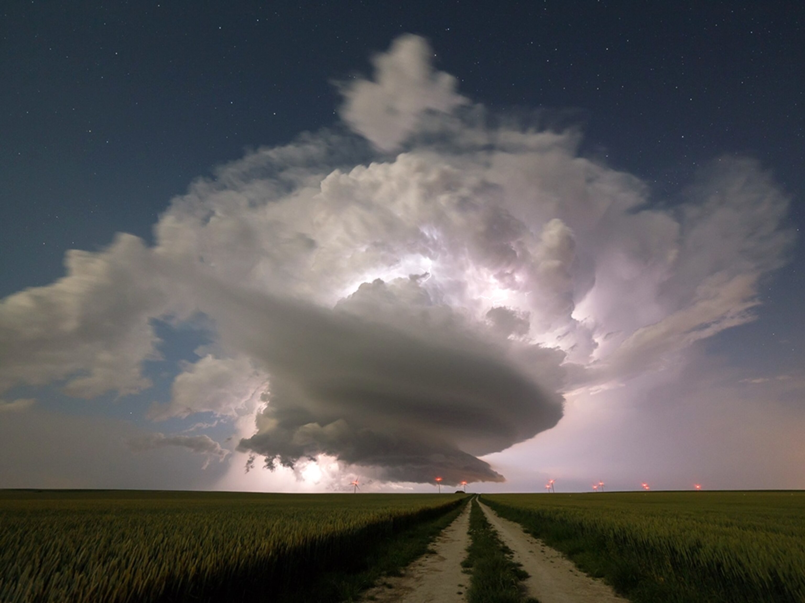 clouds and lightning in France