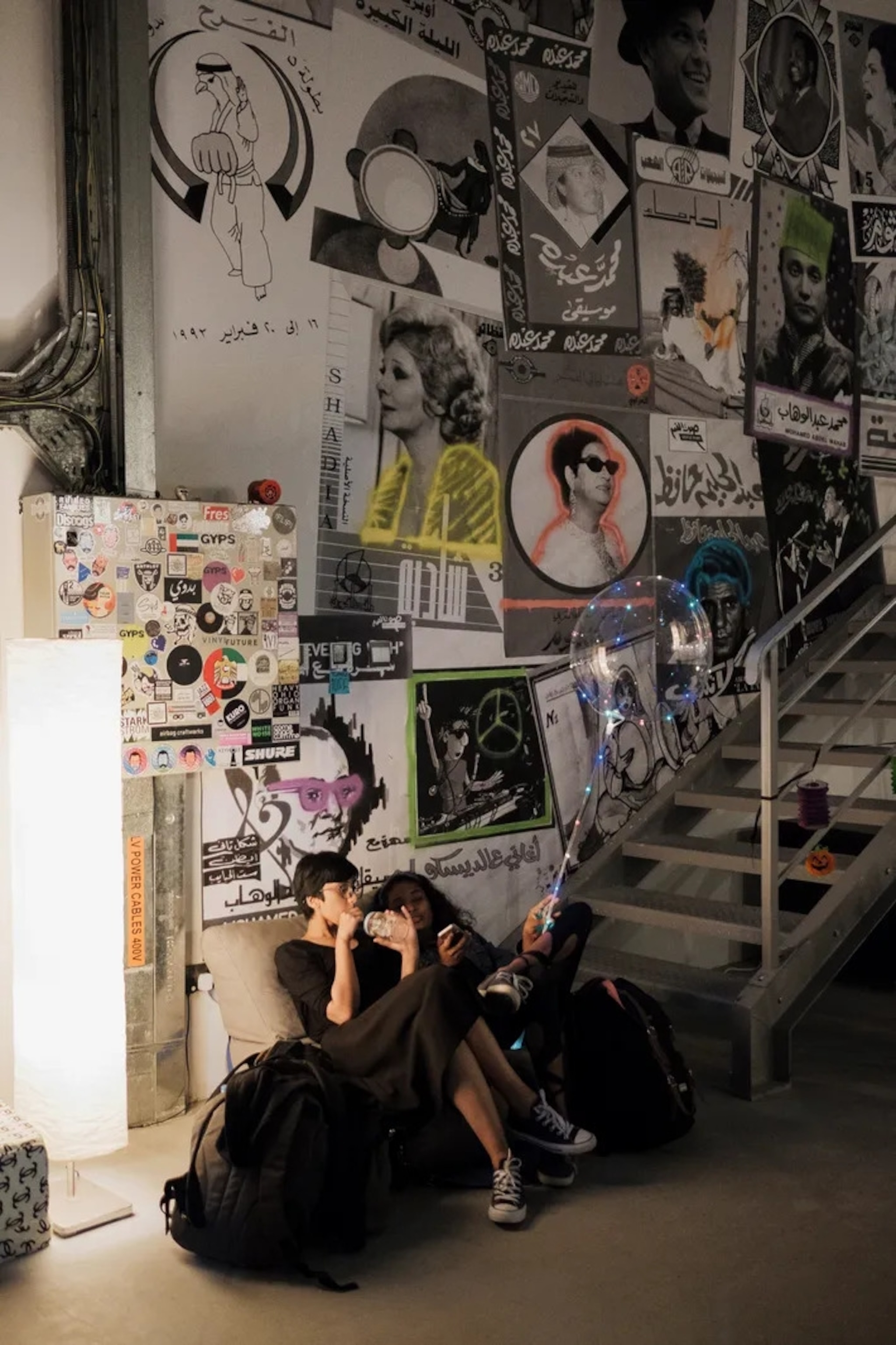 Visitors take five in Alserkal Avenue, a former marble factory converted in 2008 into galleries, designer boutiques and an arts cinema.