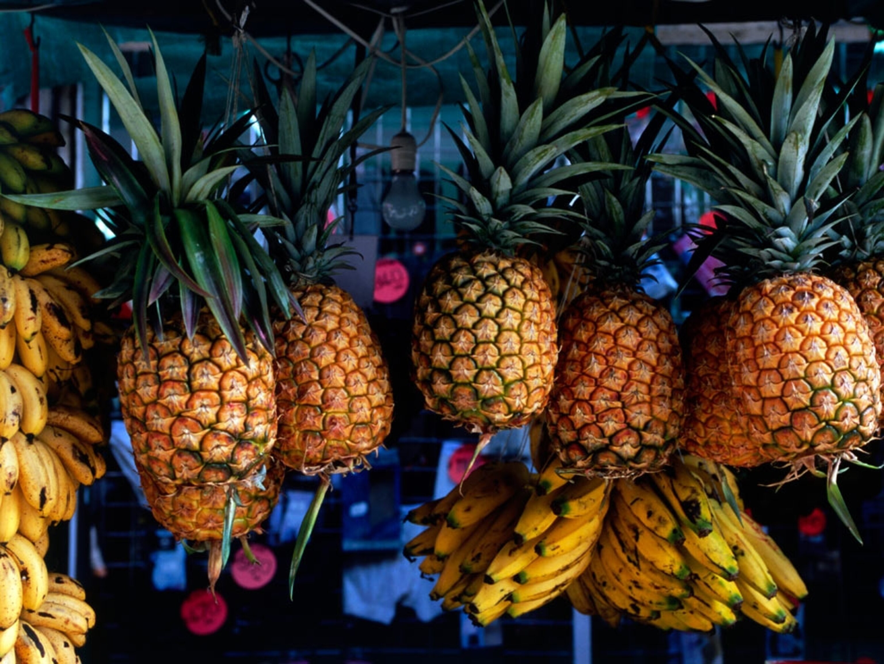 Pineapples and bananas