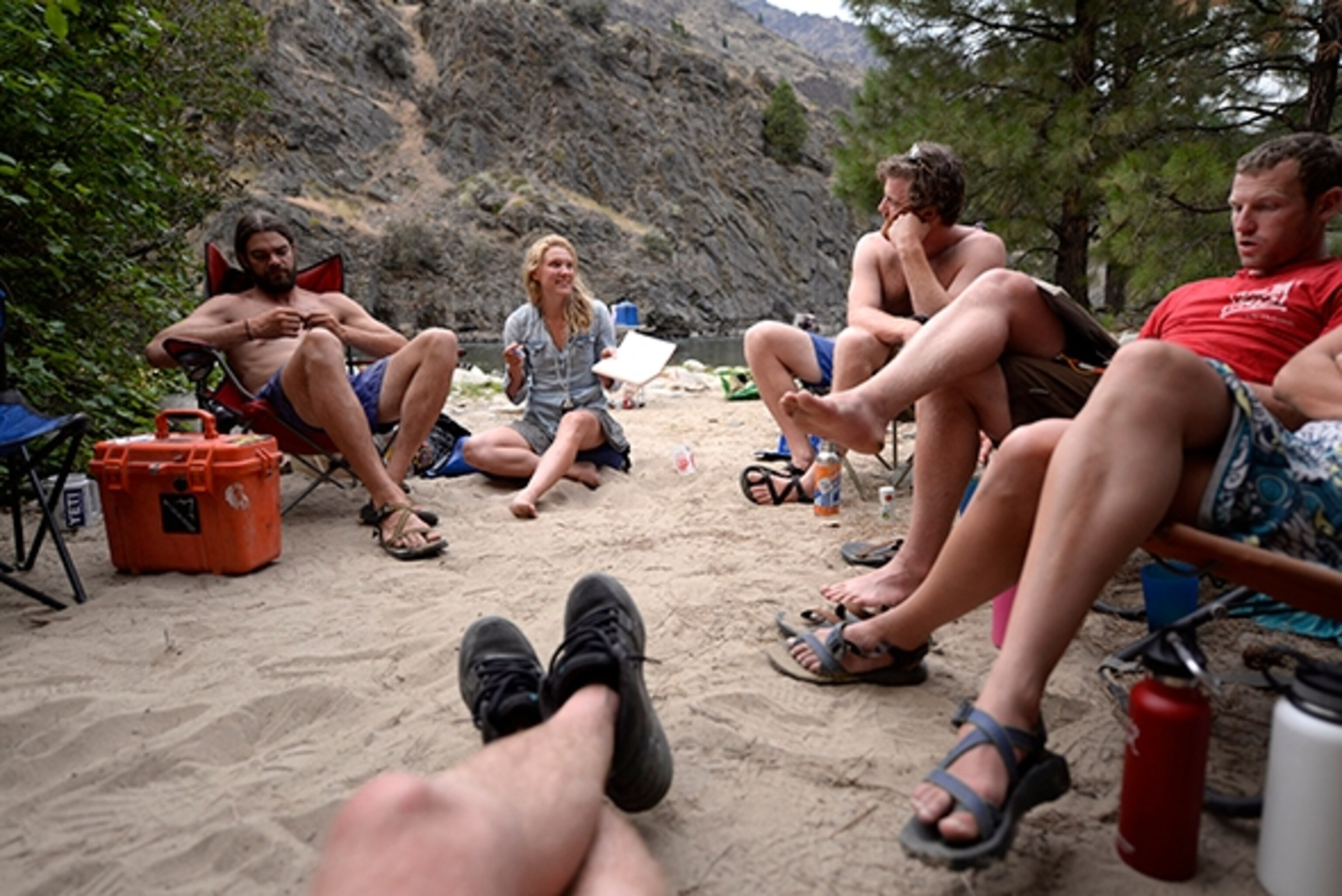 At camp along the Colorado River in the Grand Canyon; Photograph by Joe Riis