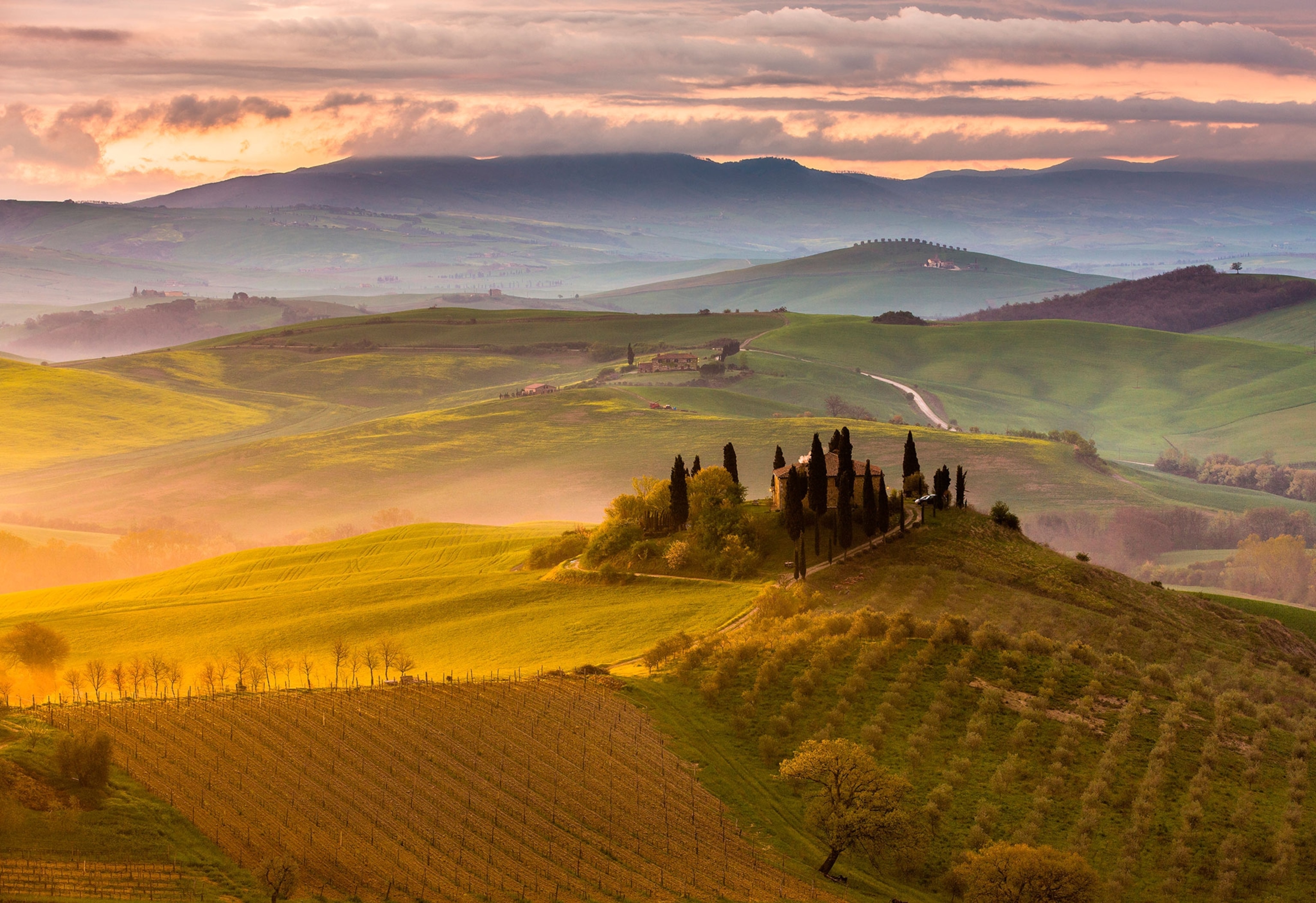 a landscape, Val d'Orcia, Tuscany, Italy