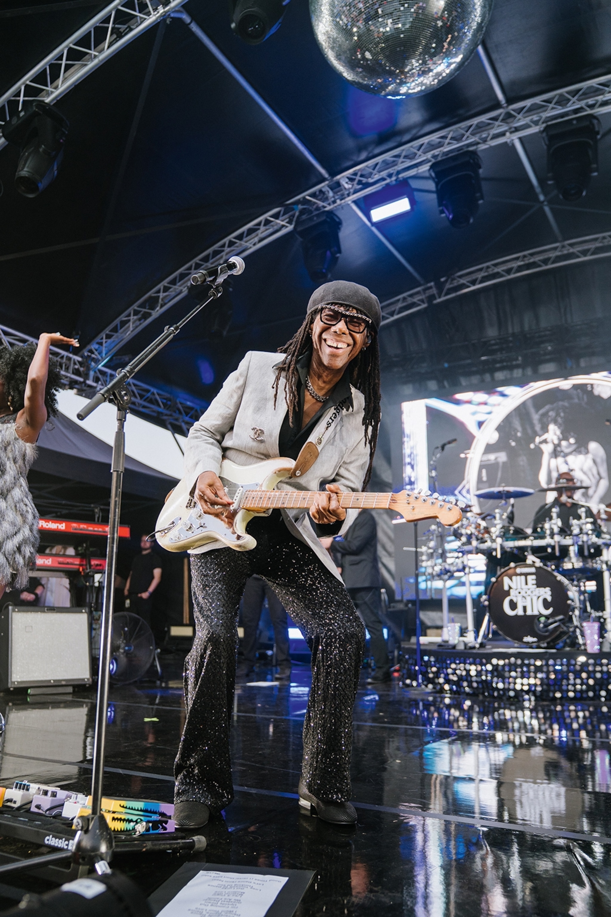 A disco musician on stage