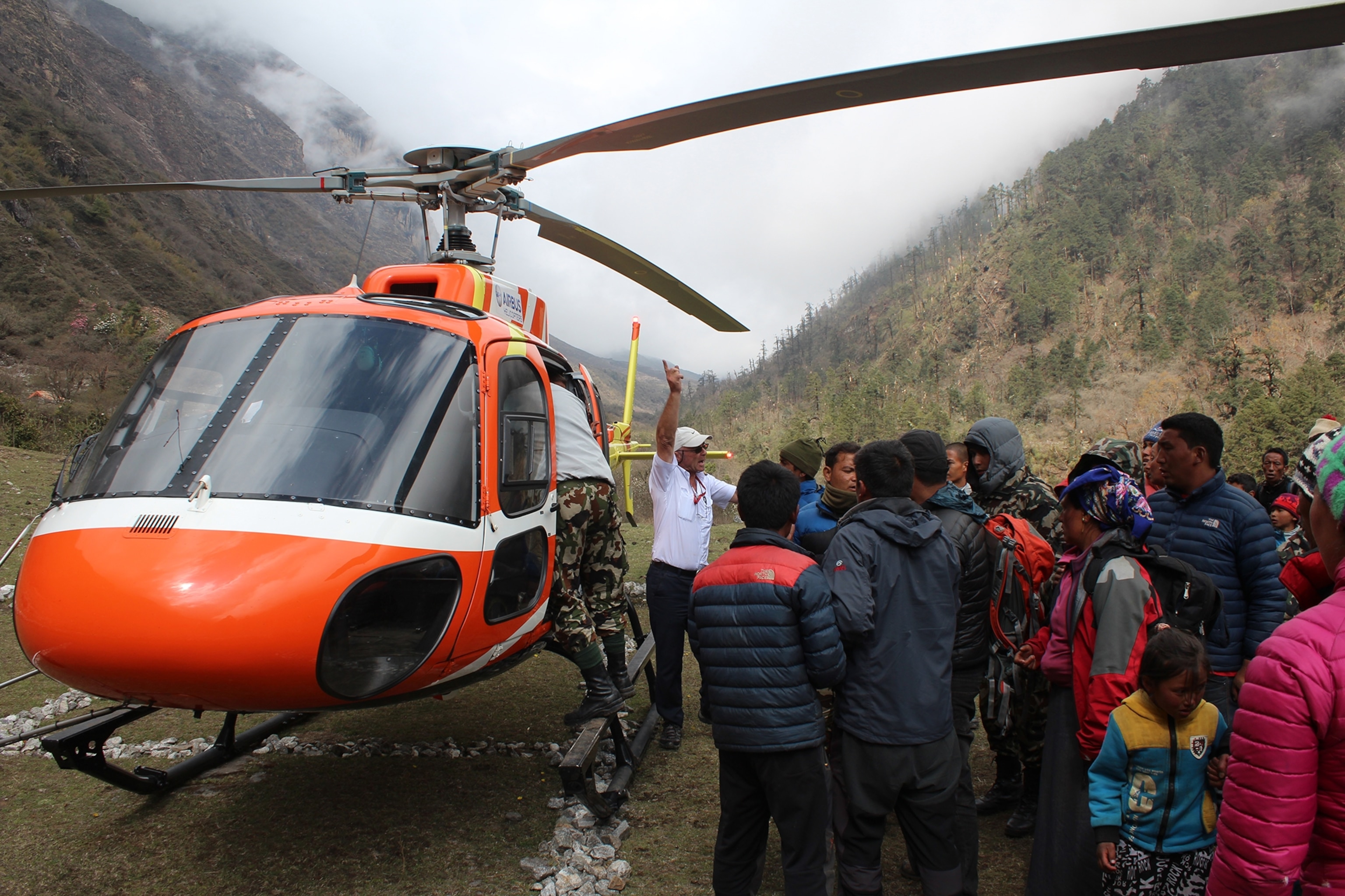 overworked pilot working for a private helicopter company reacts to the mob