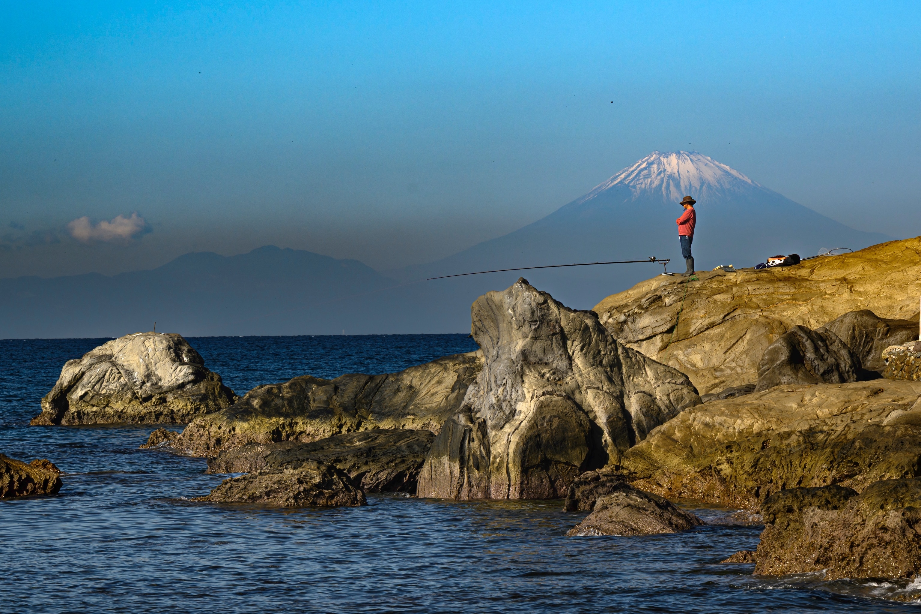 An iconic location for a spot of fishing along the coast of the stunning Izu Peninsula.