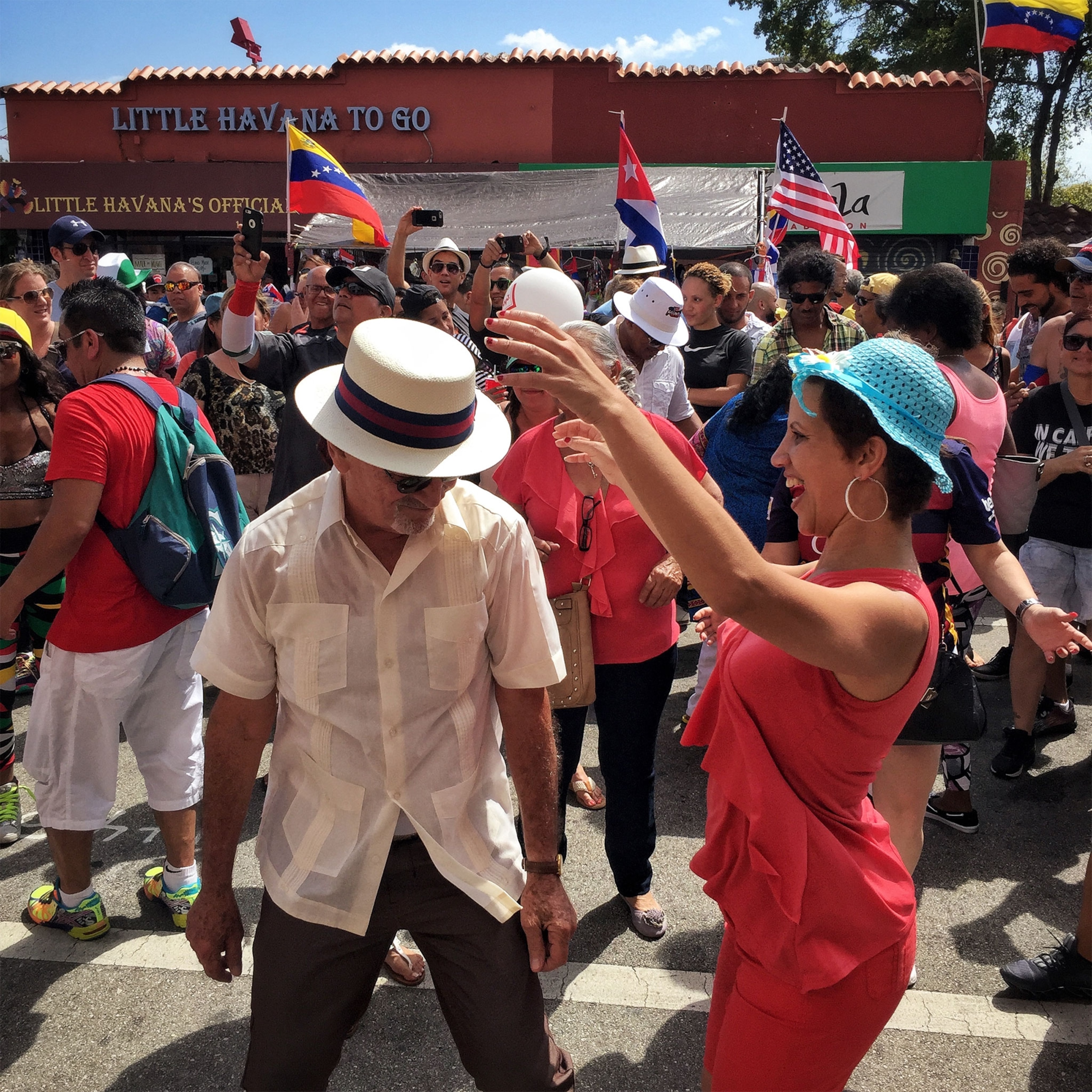 people dancing in Little Havana in Miami, Florida