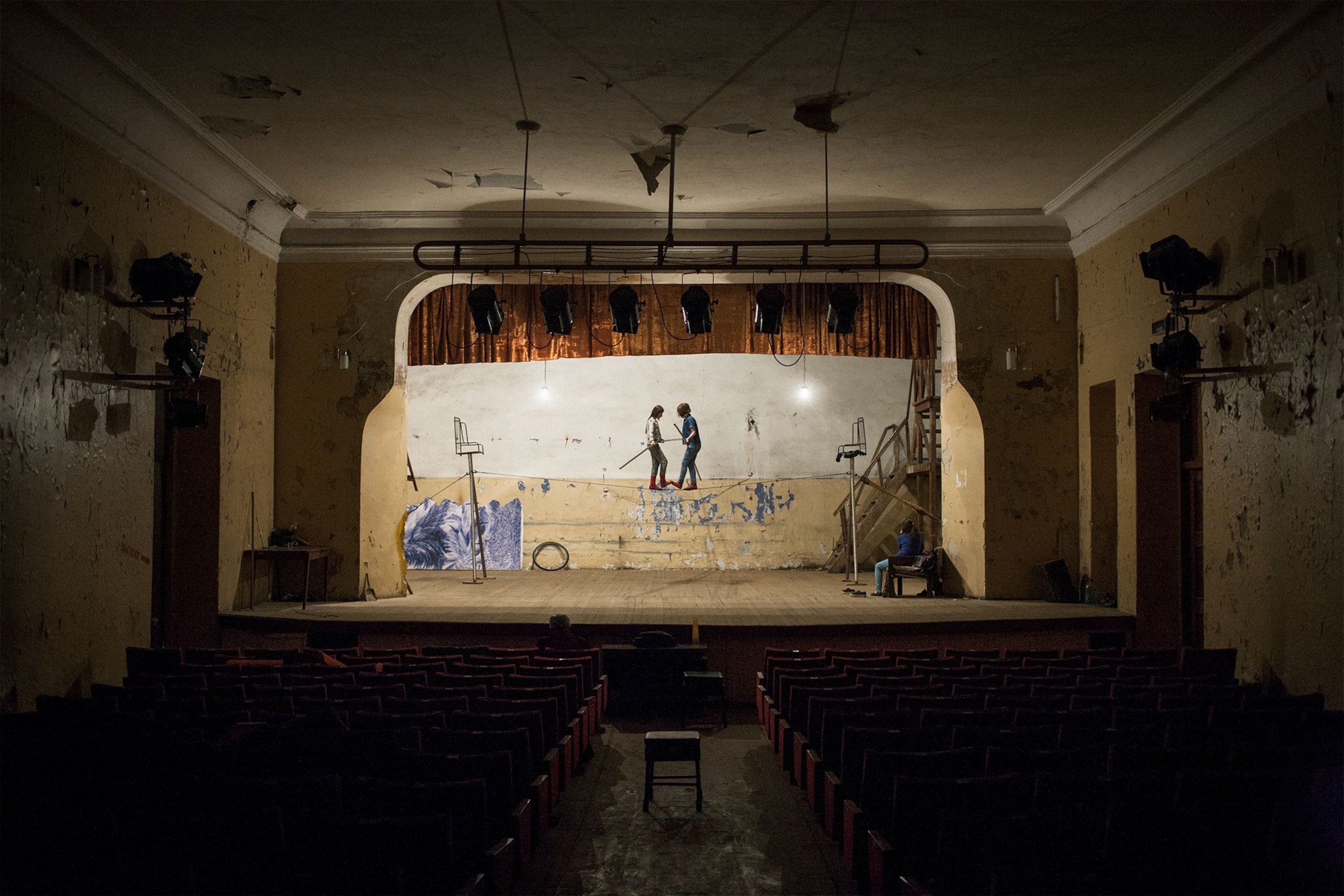 people tightrope walking in Dagestan, Russia