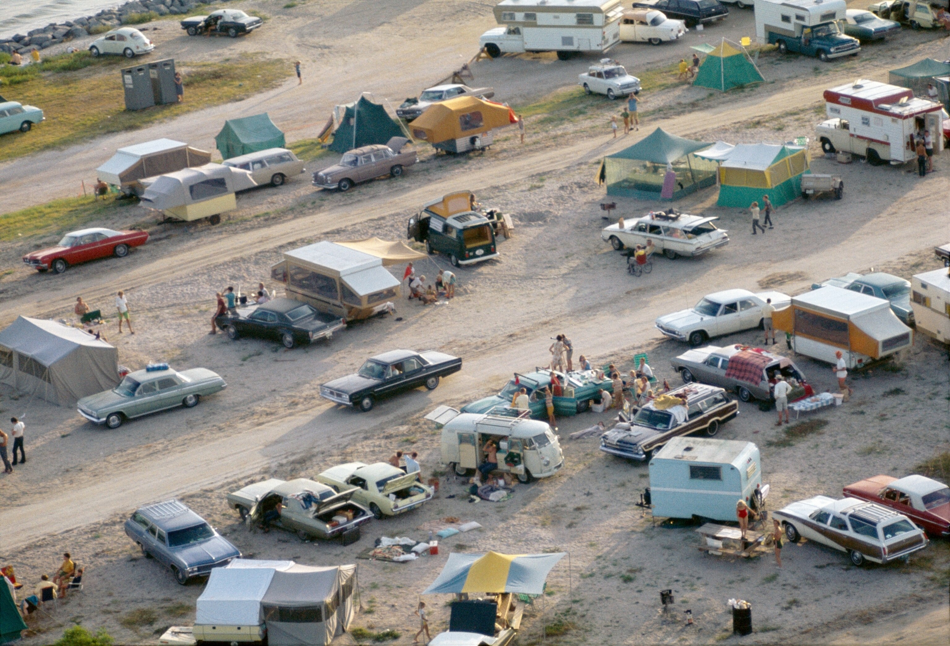 Spectator campsites outside the Apollo 11 launchsite in Cape Canaveral, Florida