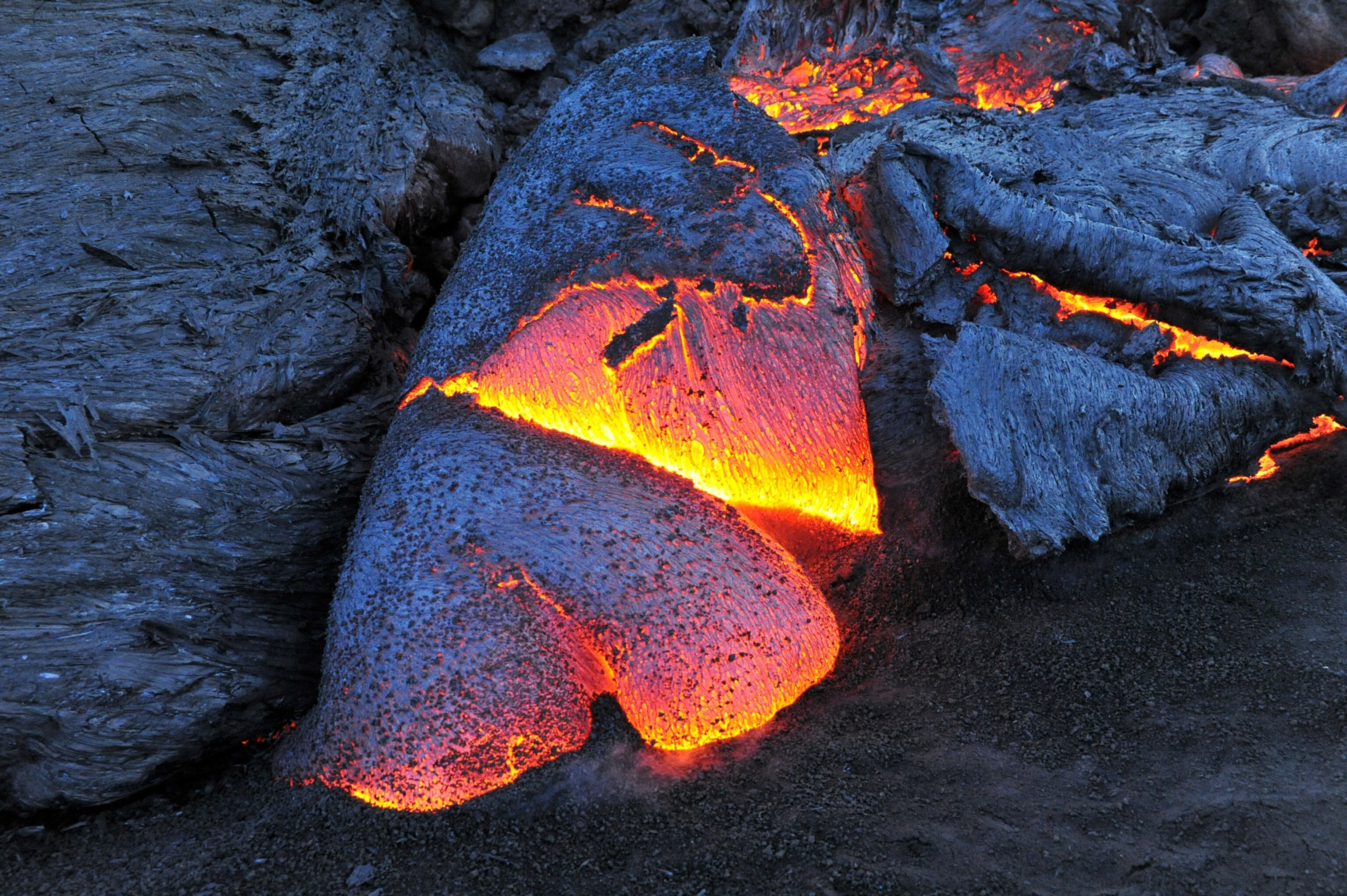 cooling lava in Kamchatka, Russia