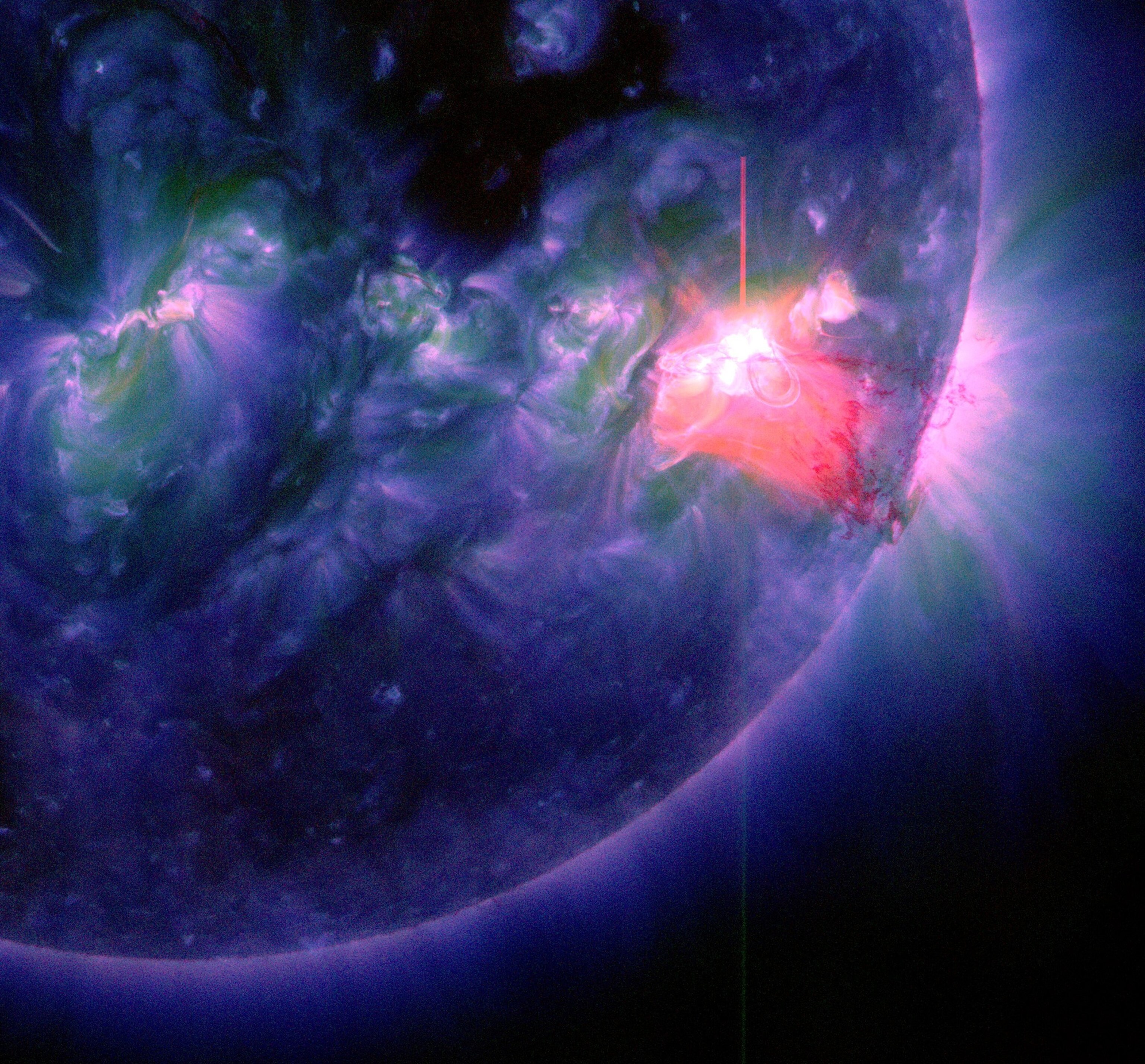 flares coming off the sun.