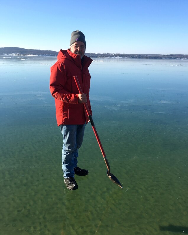 Man Seems To Walk On Water In Viral Photo Of Frozen Michigan Lake
