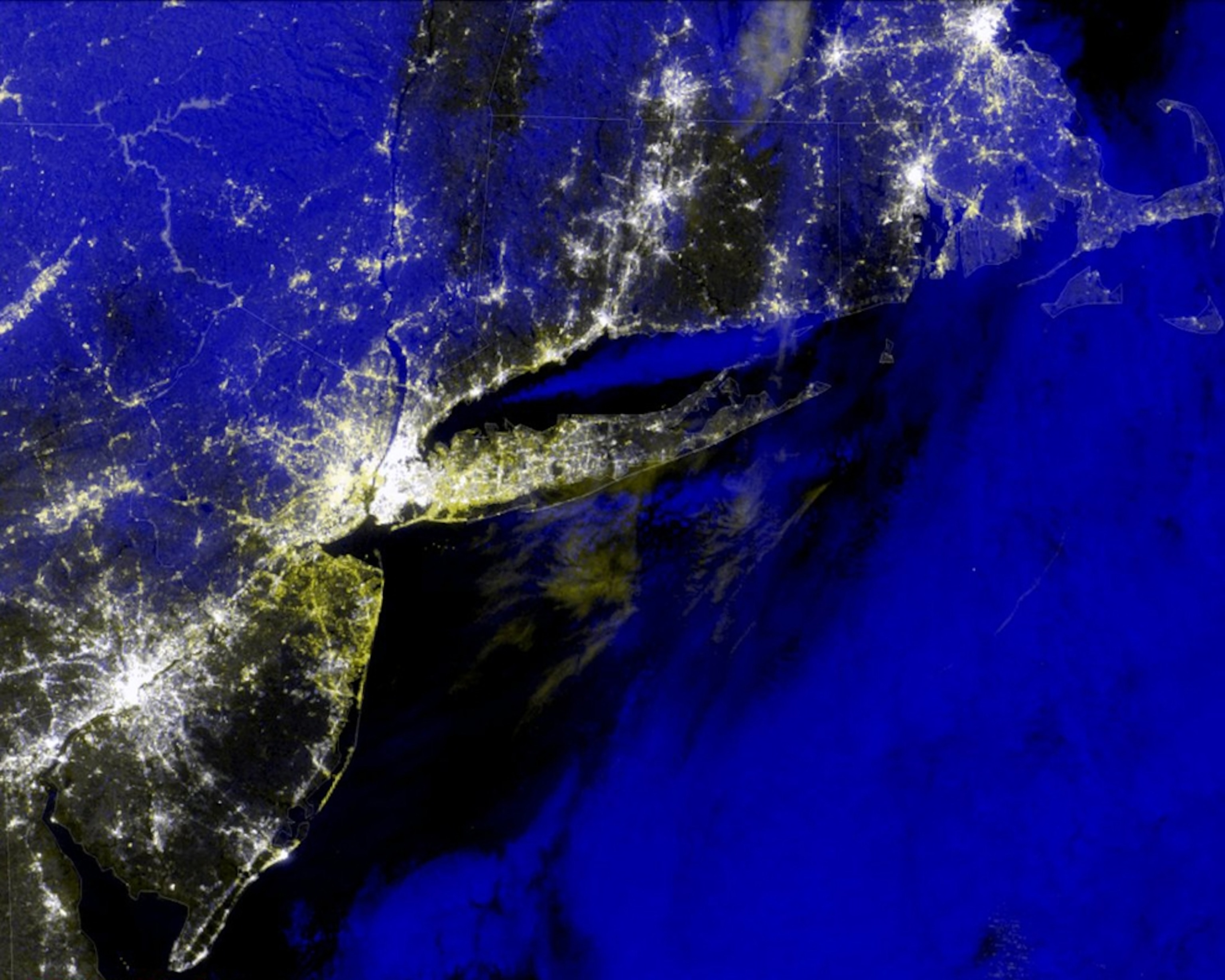 satellite image of New York