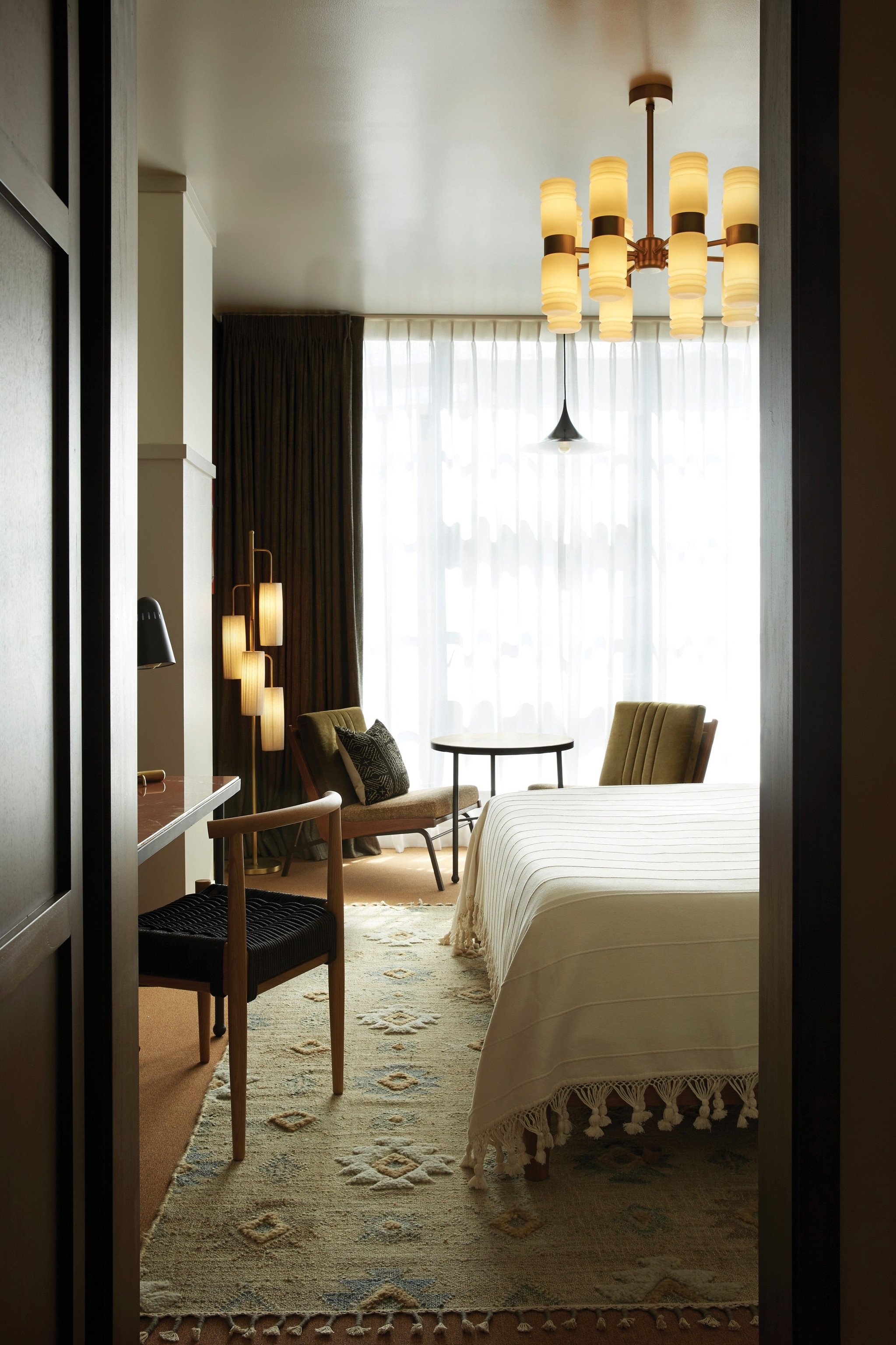 A beautifully furnished room at The Hoxton.