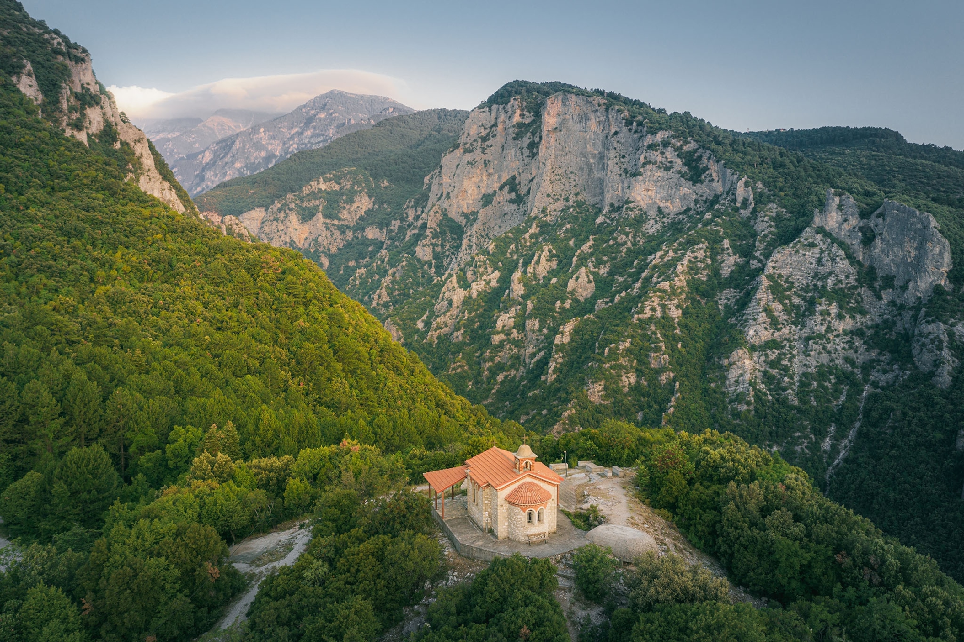 a church in the mountains