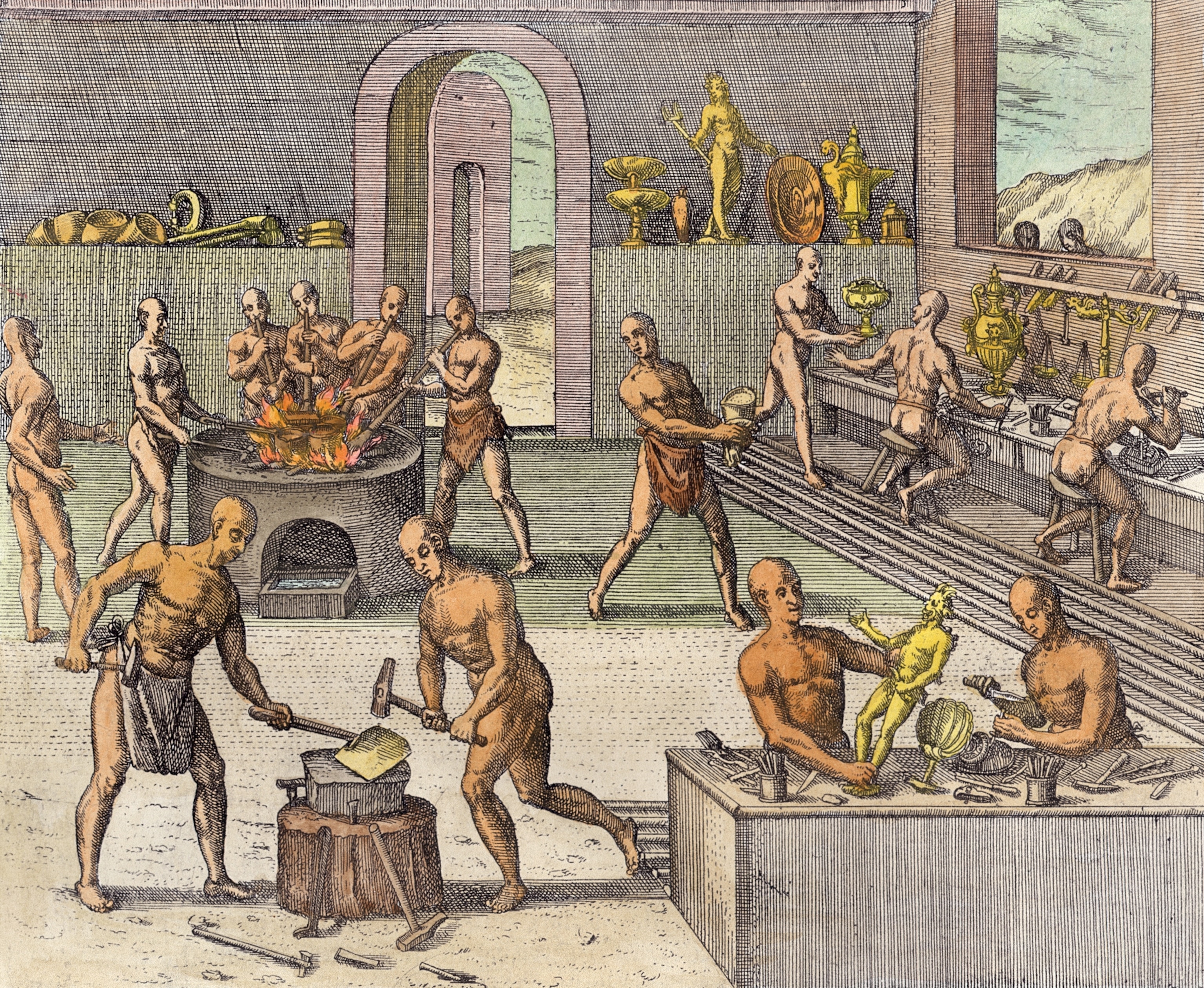 The workshop of Atahualpa's goldsmiths in Quito