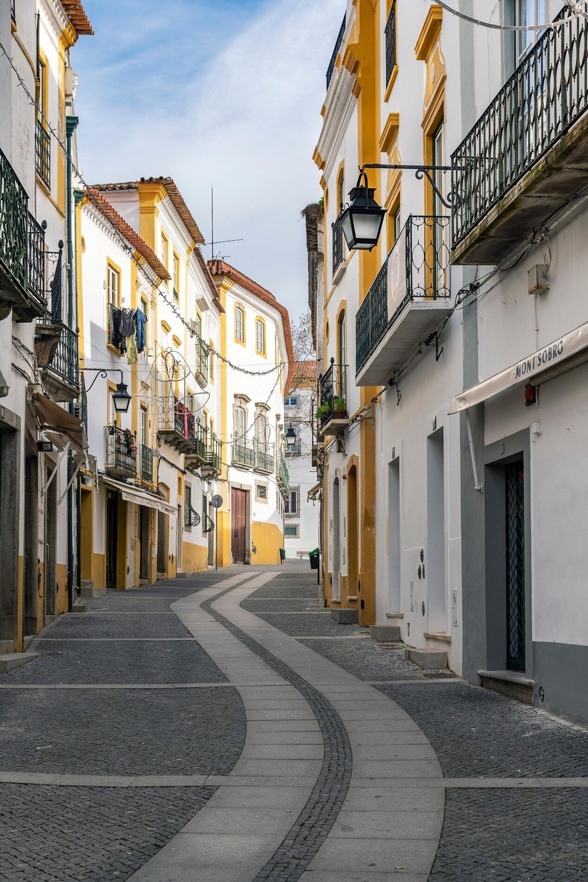 The old town in Évora, Alentejo. Olive oil was once used to light the streetlamps of this regional capital.