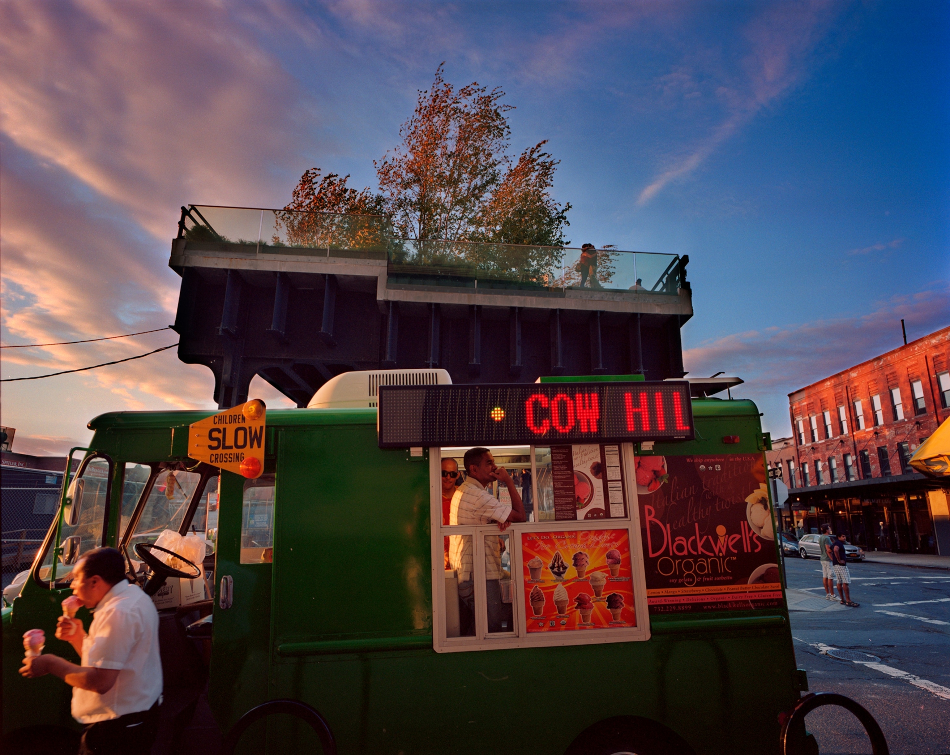 An ice cream truck at the south end of the High Line.