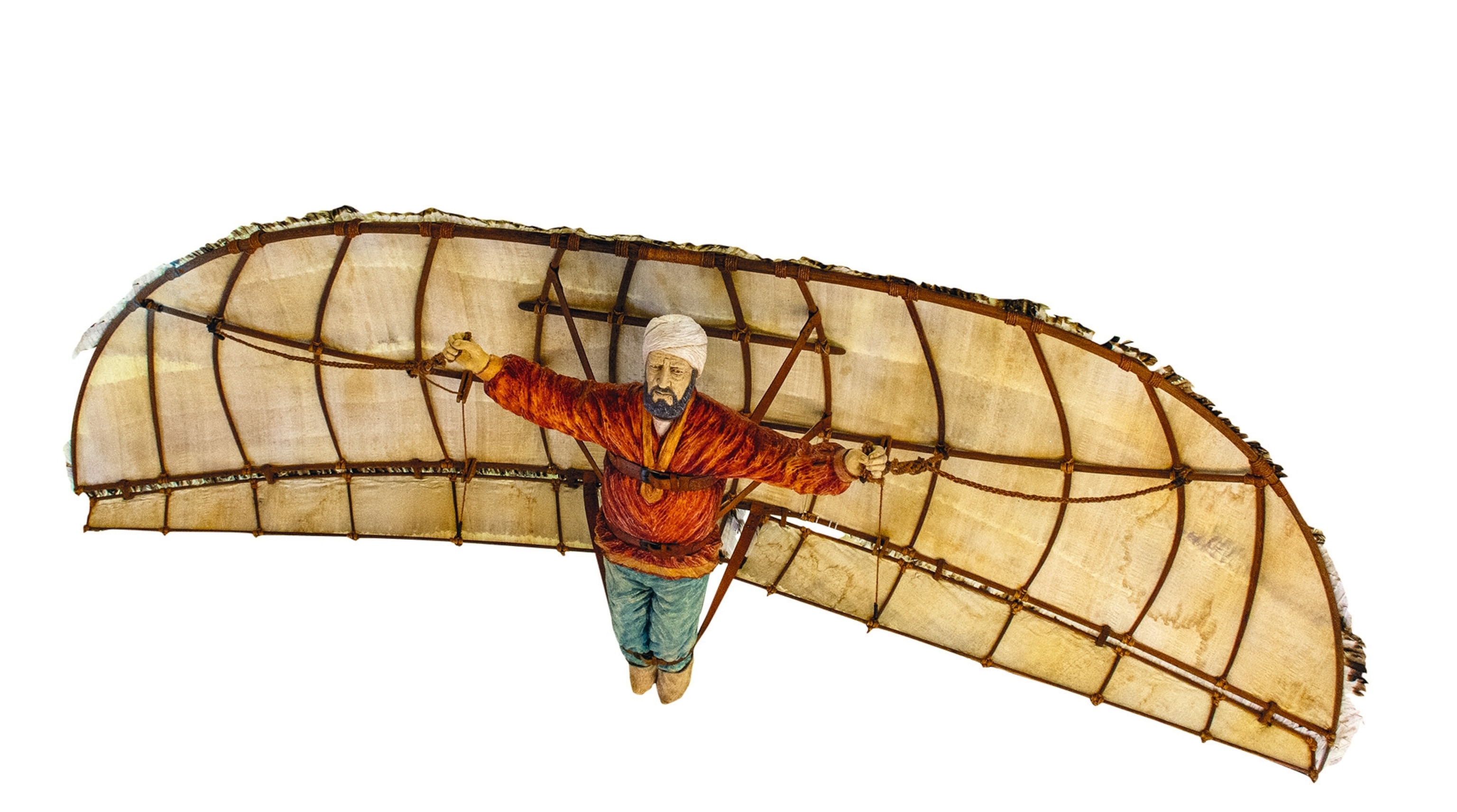 An idealized re-creation of Ibn Firnas’s flight in ninth-century Córdoba.