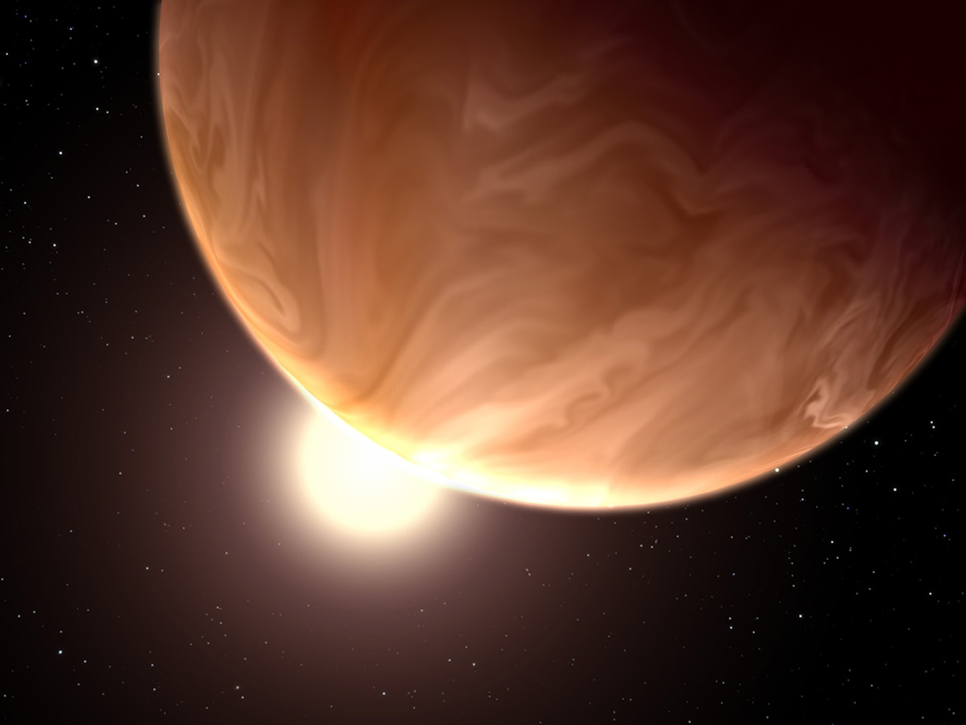 Artist's interpretation of a cloudy exoplanet.
