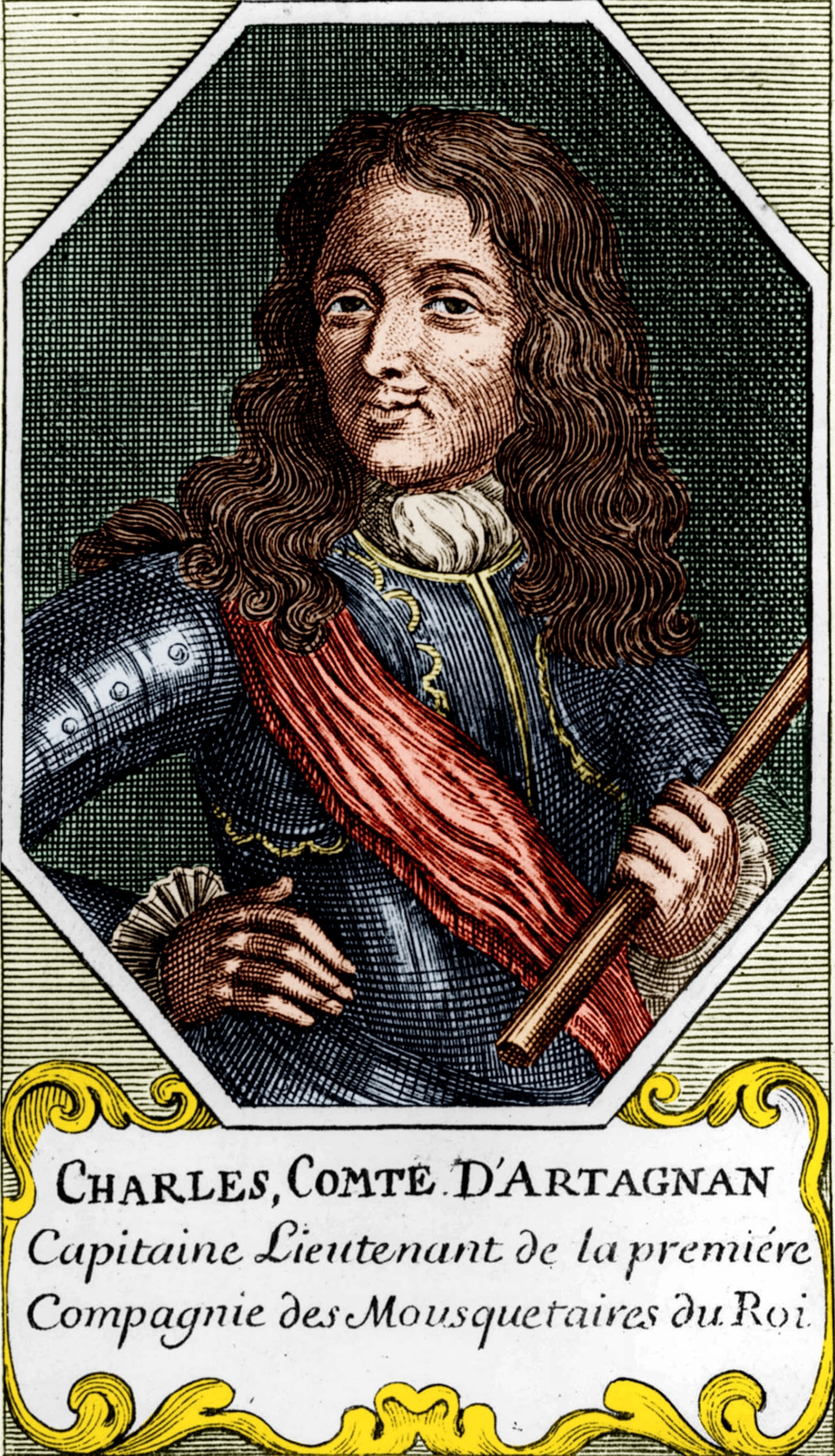 An engraving of a portrait of a man