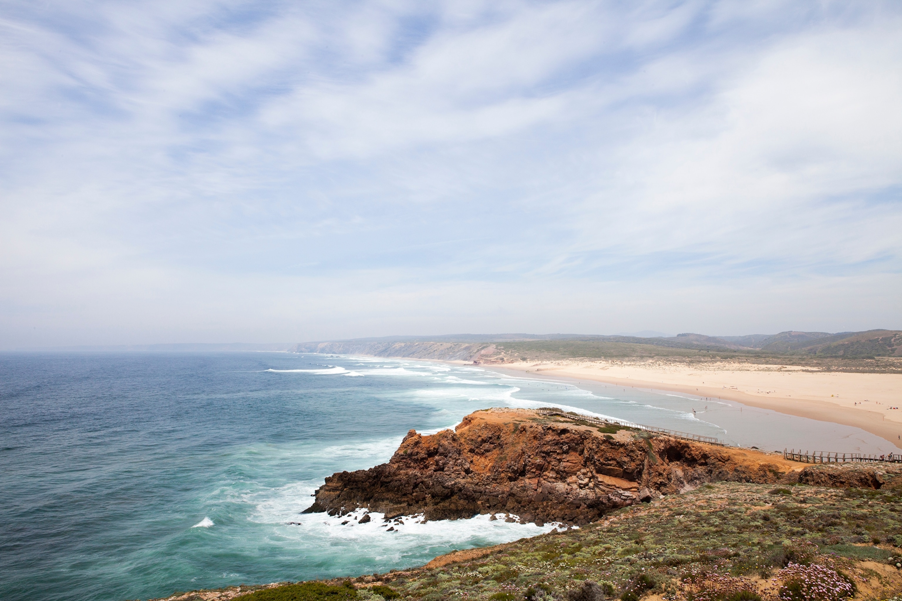 the at Praia da Bordeira beach in Algarve, Portugal