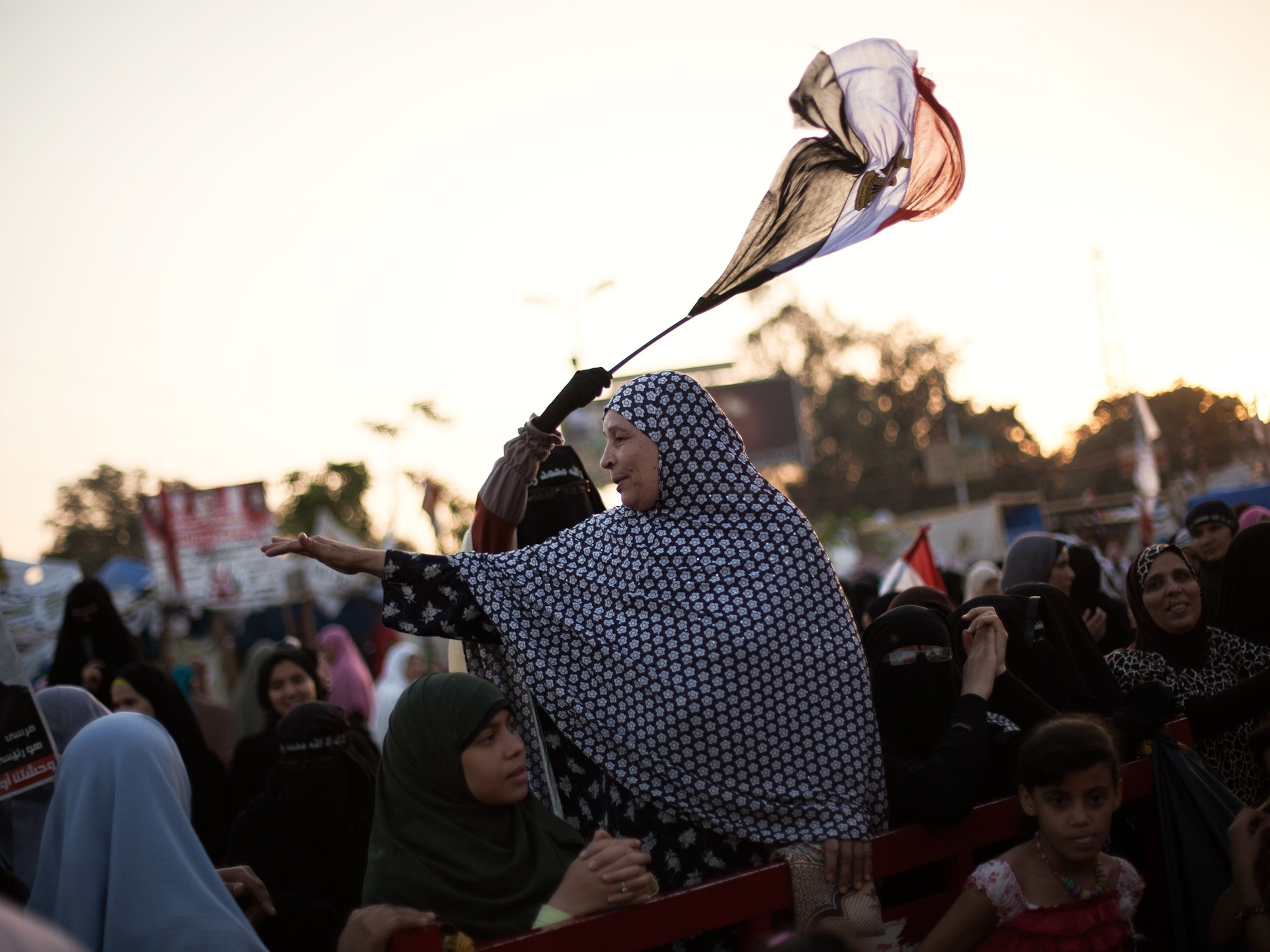 Women at a Cairo protest camp.