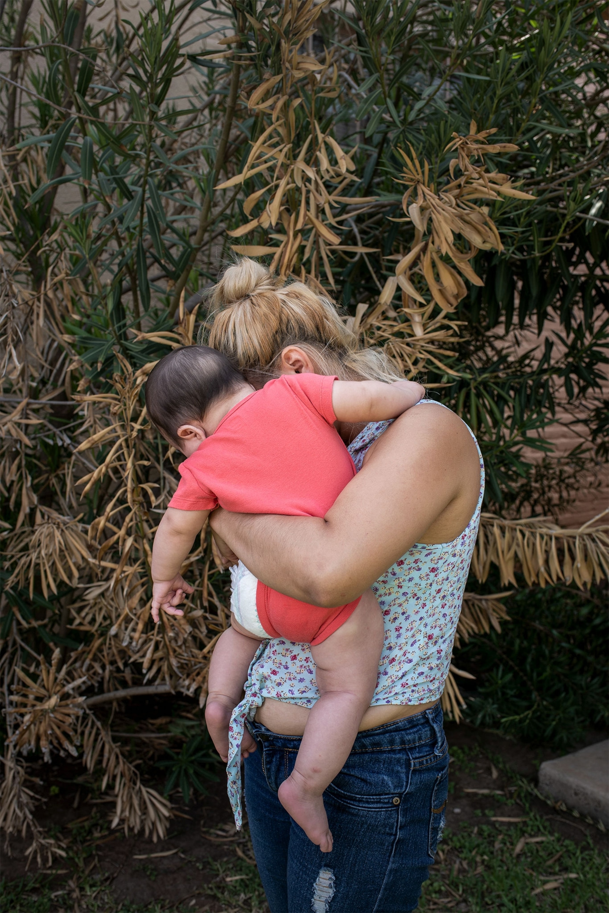 a woman and her child