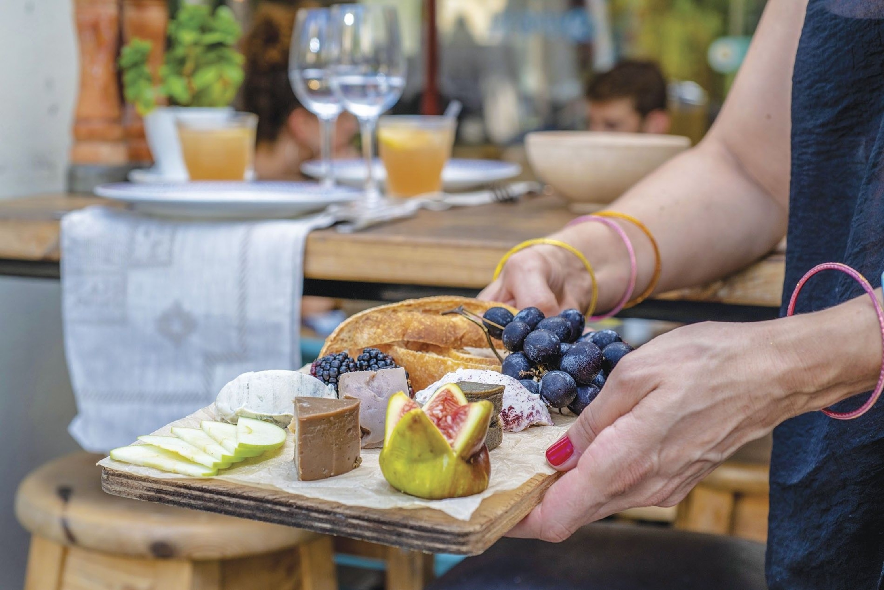 Plant-based cheese board at Alegria